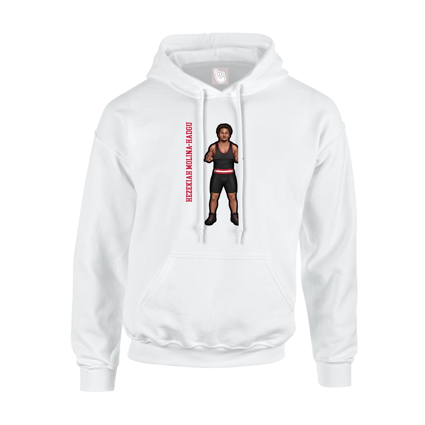 Youth Hoodie — Name Vertical in White