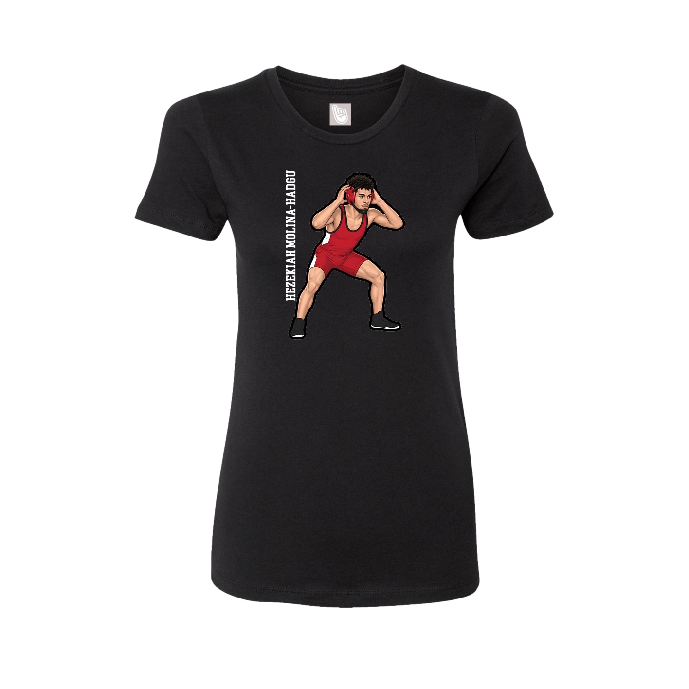 Womens Tee — Name Vertical in Black