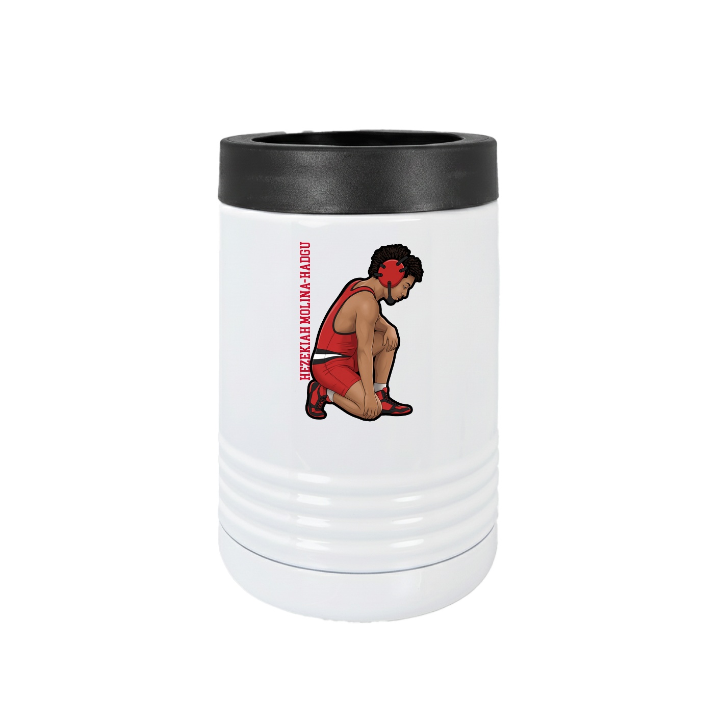 Beverage Holder — Name Vertical in White