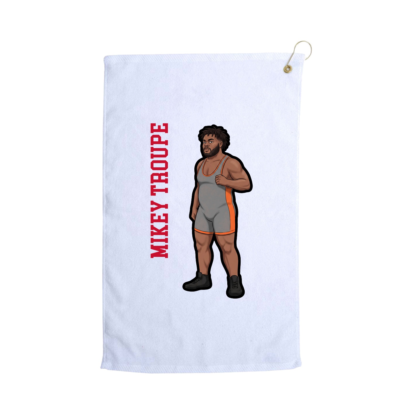 Golf Towel — Name Vertical in White