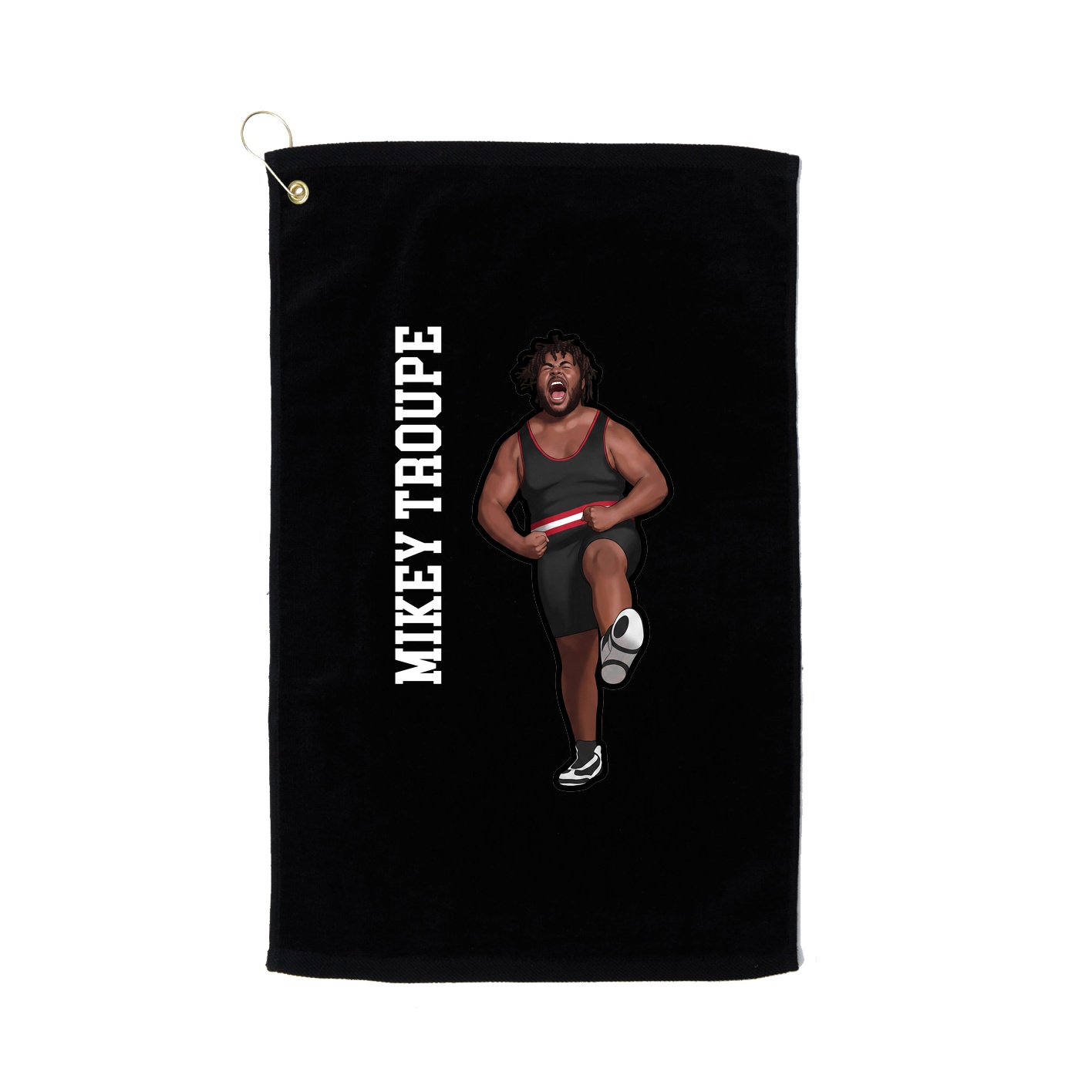 Golf Towel — Name Vertical in Black