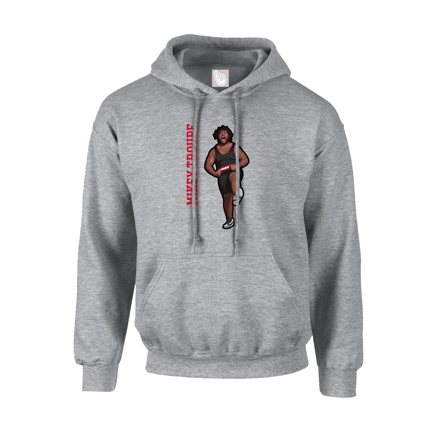 Youth Hoodie — Name Vertical in Grey