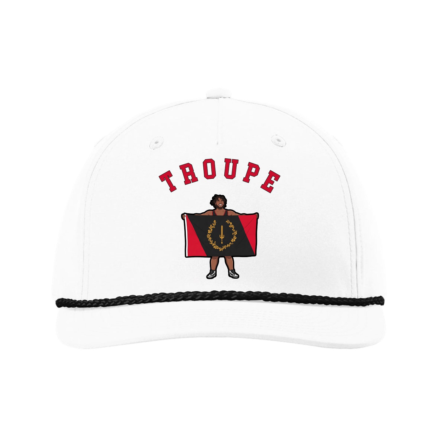 Five-Panel Classic Rope Cap — Shirsey Arch in White