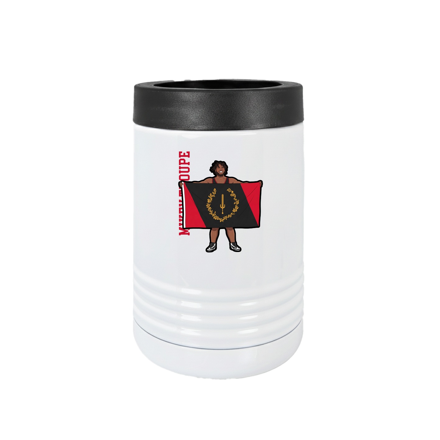 Beverage Holder — Name Vertical in White