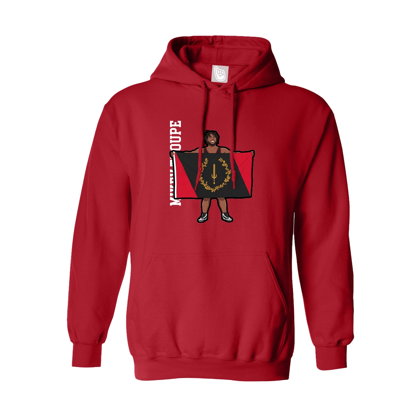 Hoodie — Name Vertical in Red