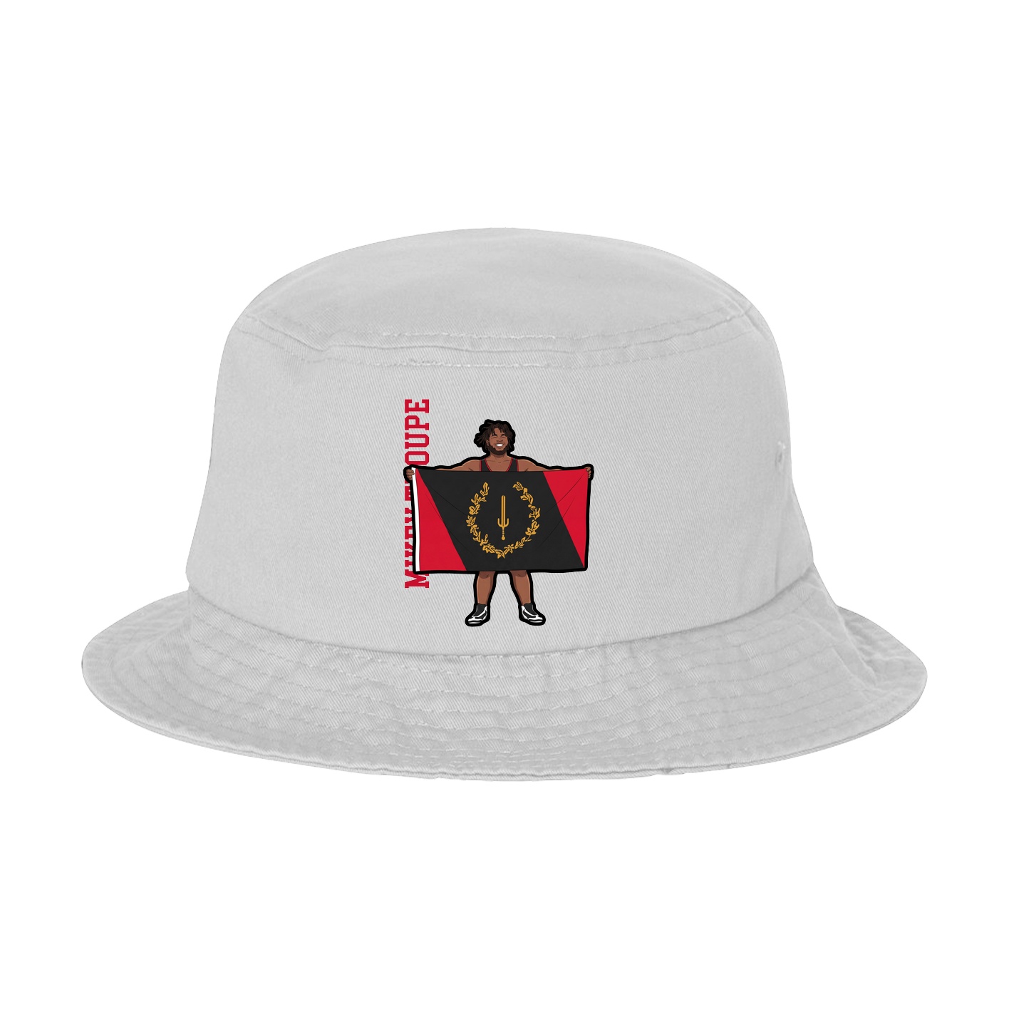 Bucket Cap — Name Vertical in White