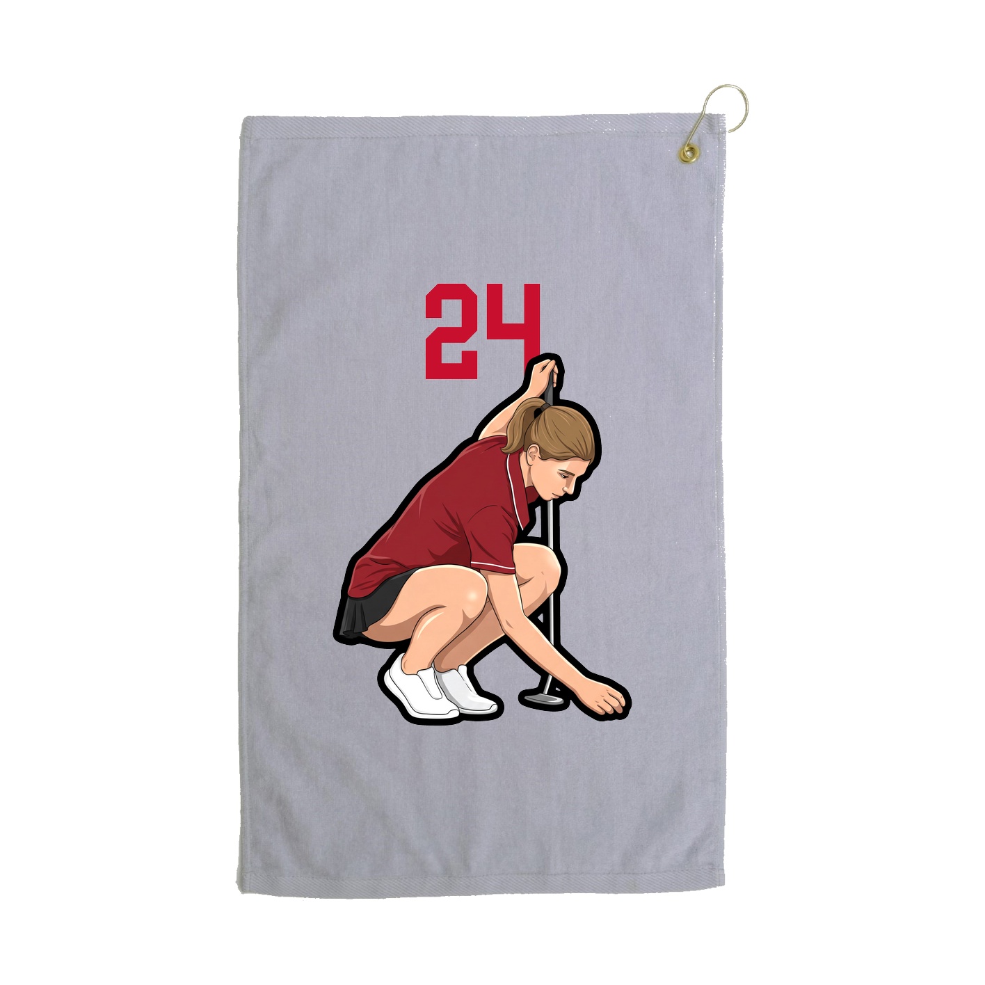 Golf Towel — Number Top in Grey