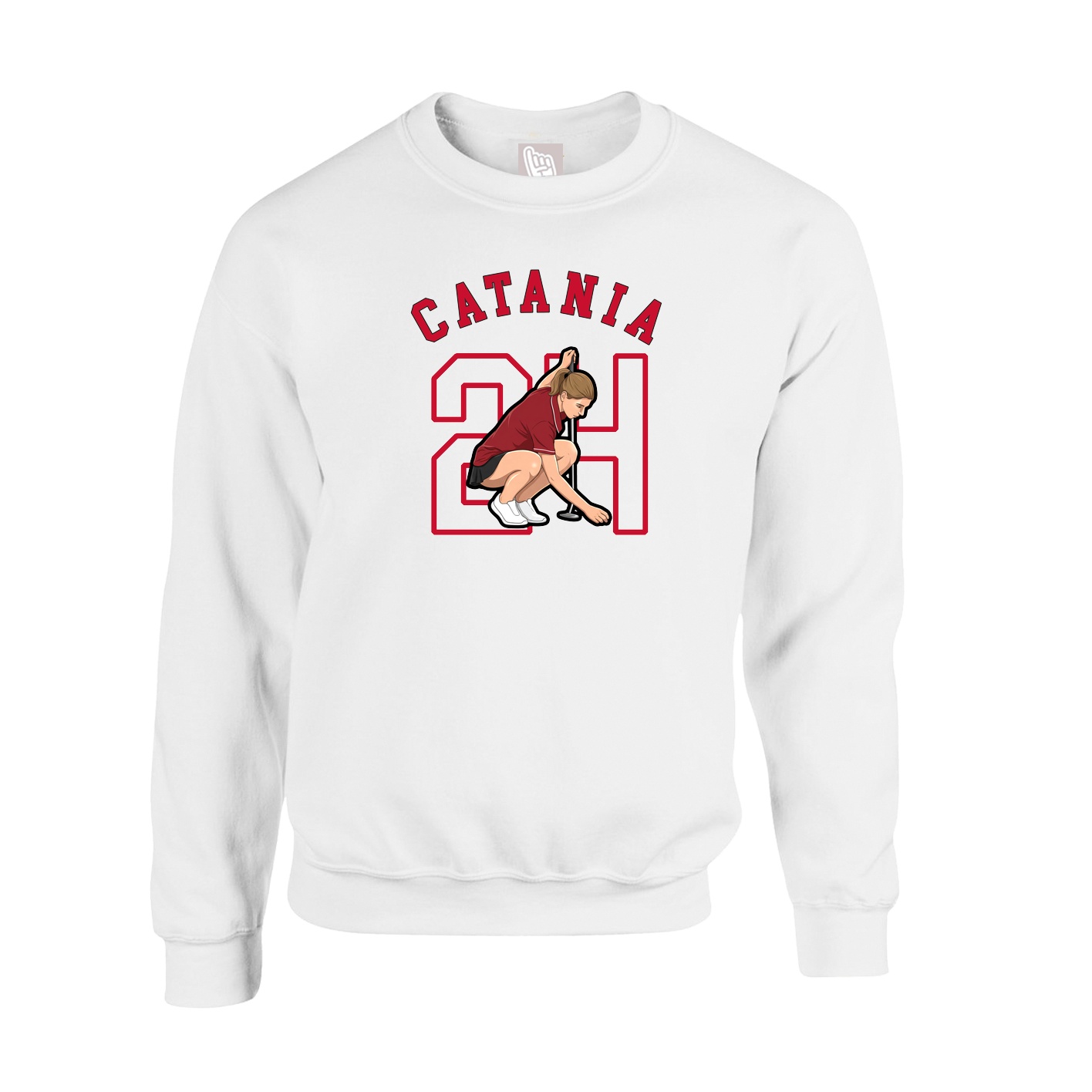 Fleece Crew — Shirsey Arch in White