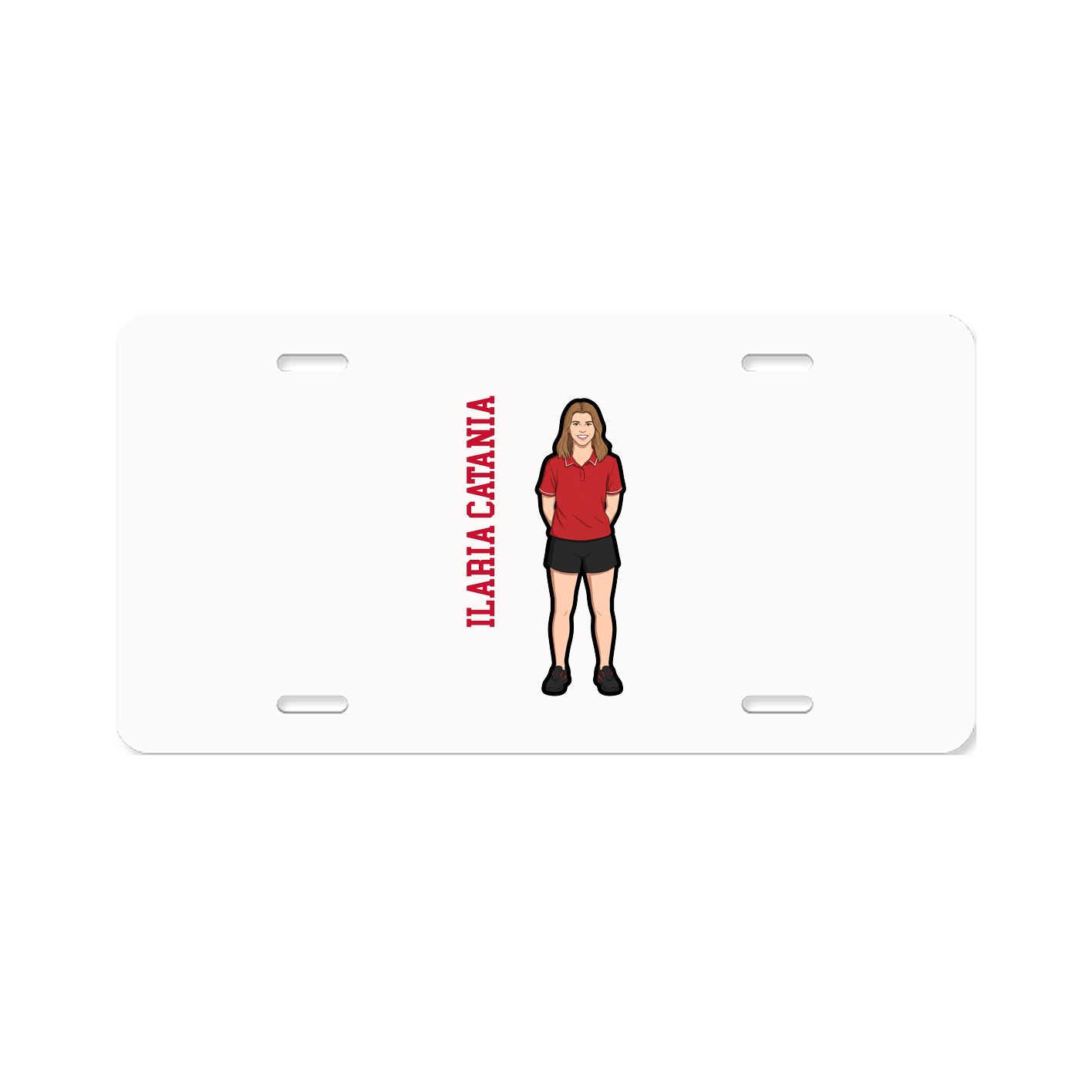 License Plate — Name Vertical in Classic