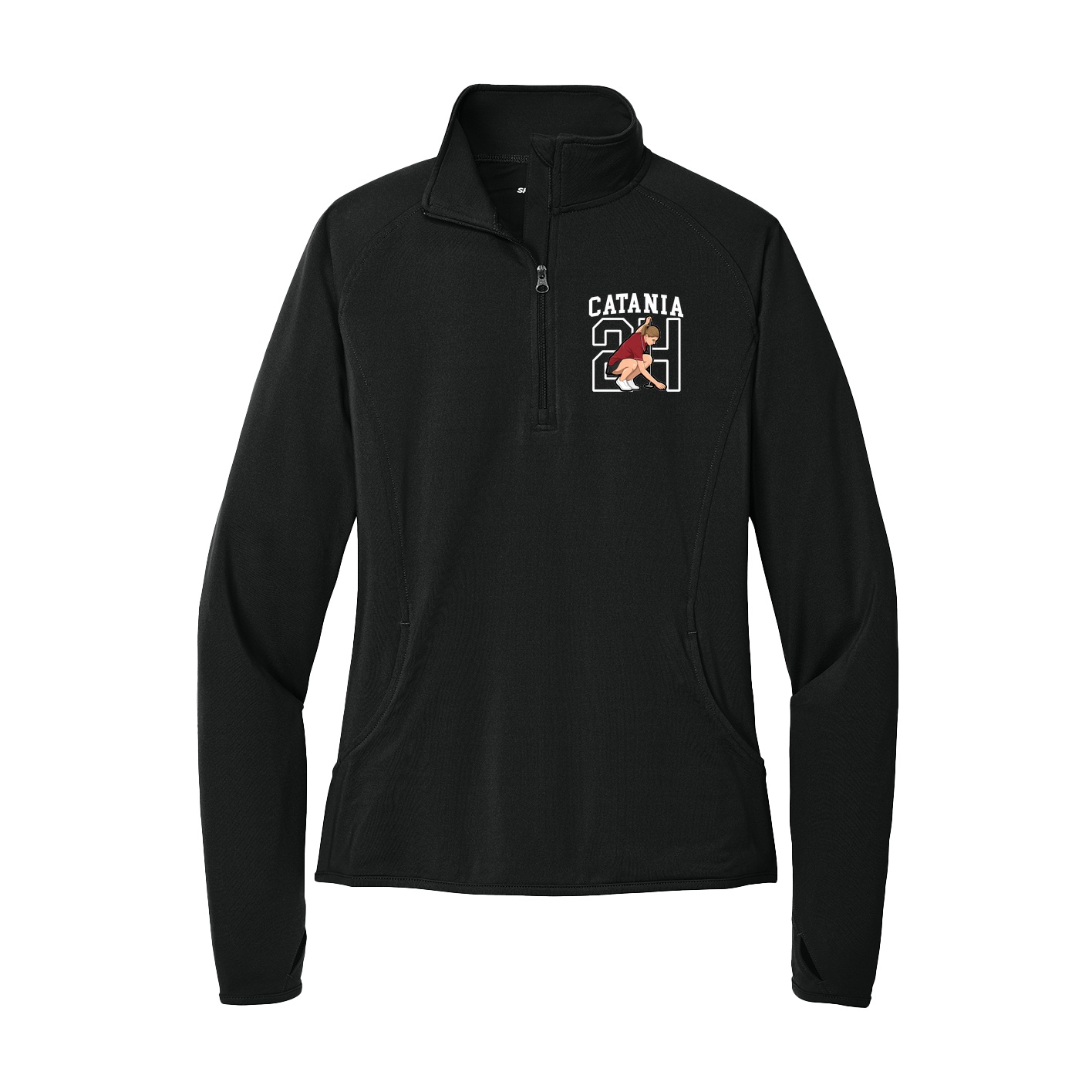 Women's Q-Zip Pullover — Shirsey in Black