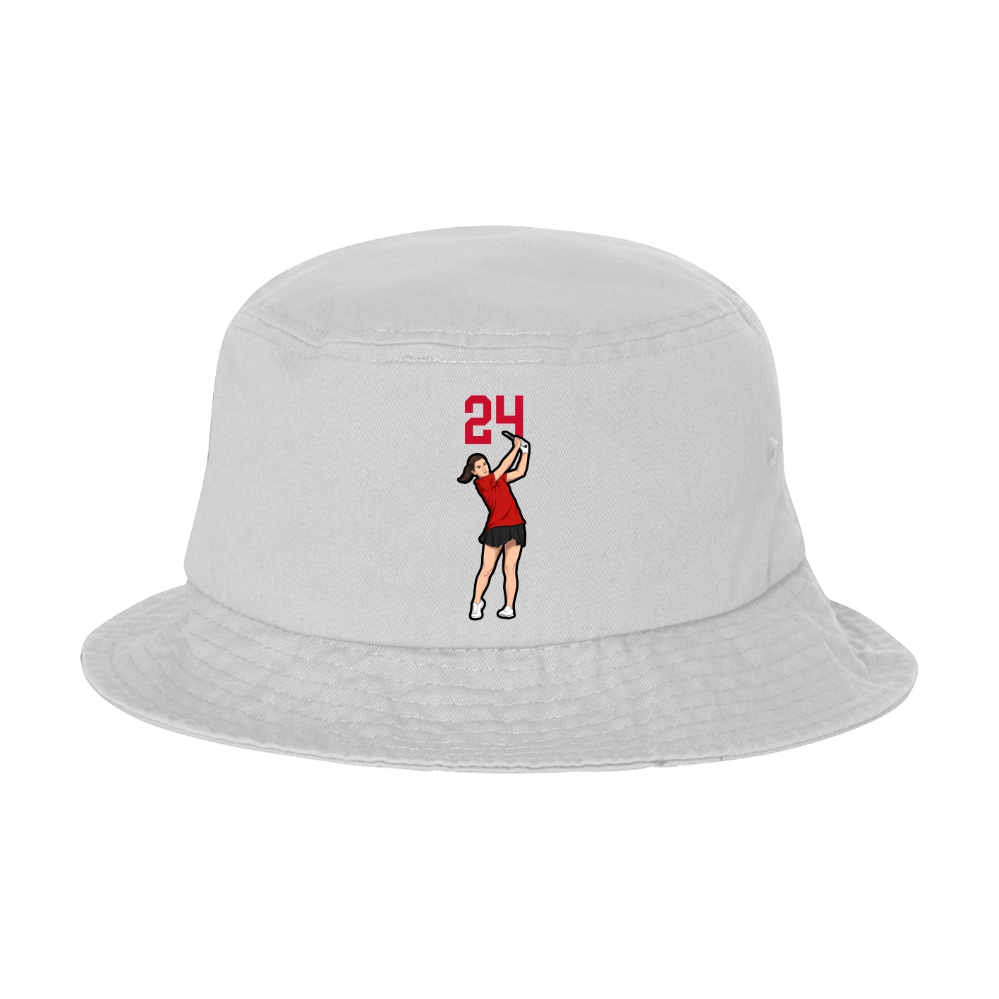Bucket Cap — Number Top in White