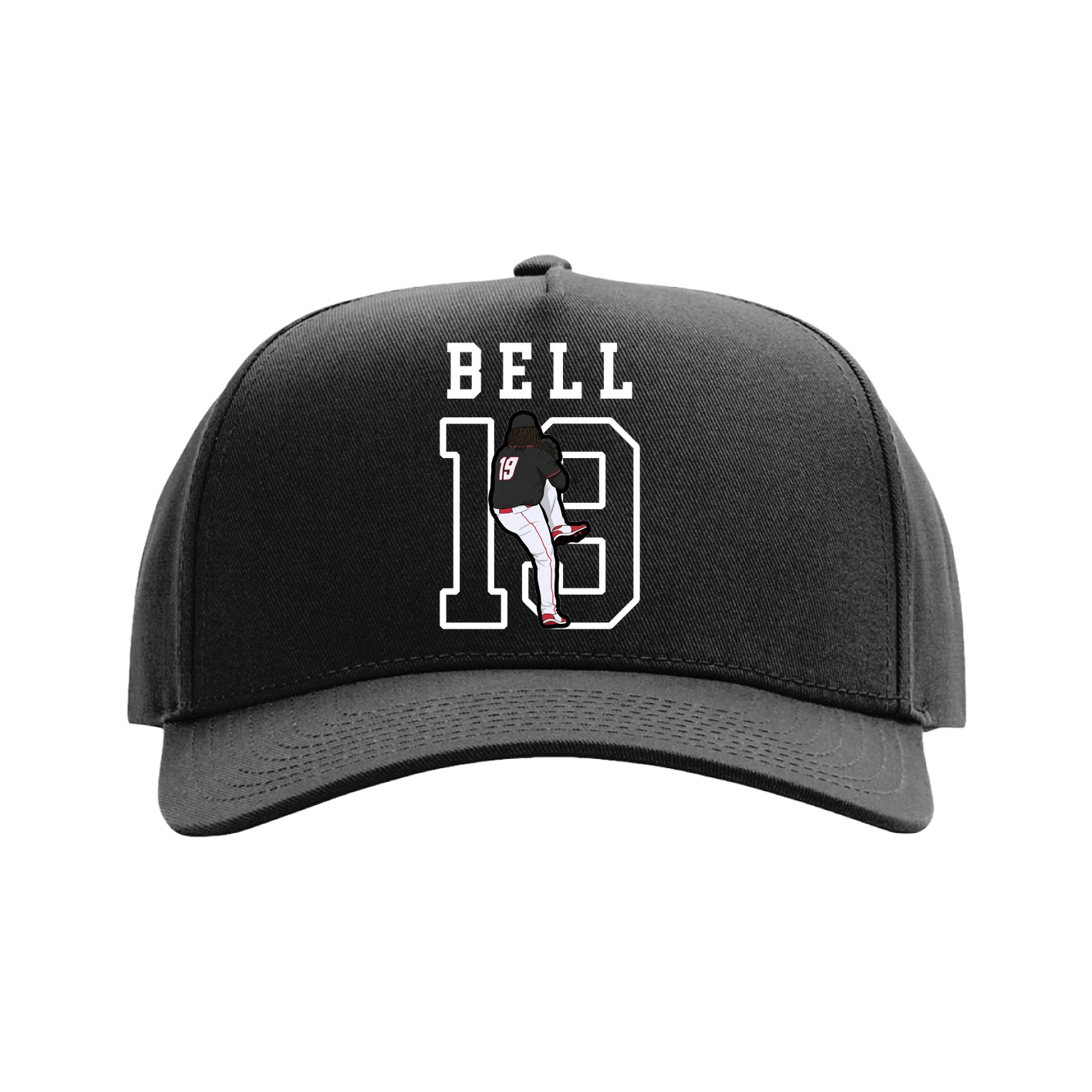 Full Fabric Five-Panel Champ Cap — Shirsey in Black