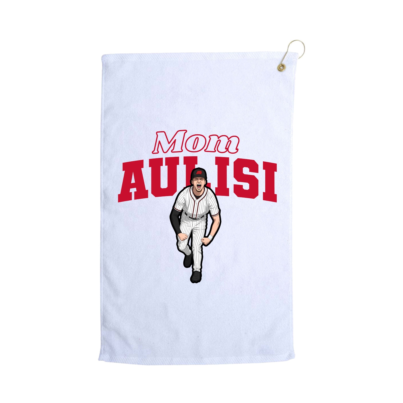 Golf Towel — Mothers Day Block in White