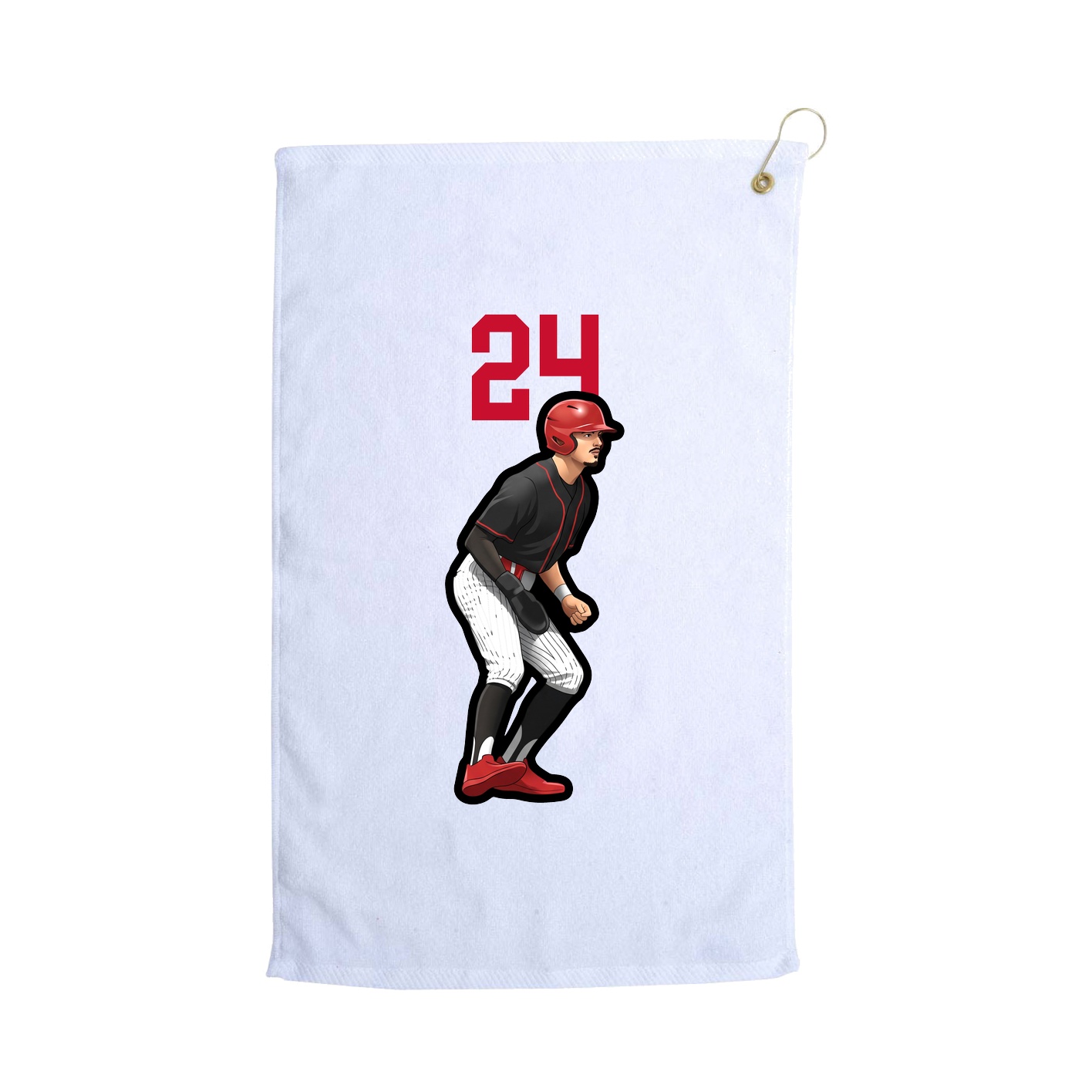 Golf Towel — Number Top in White