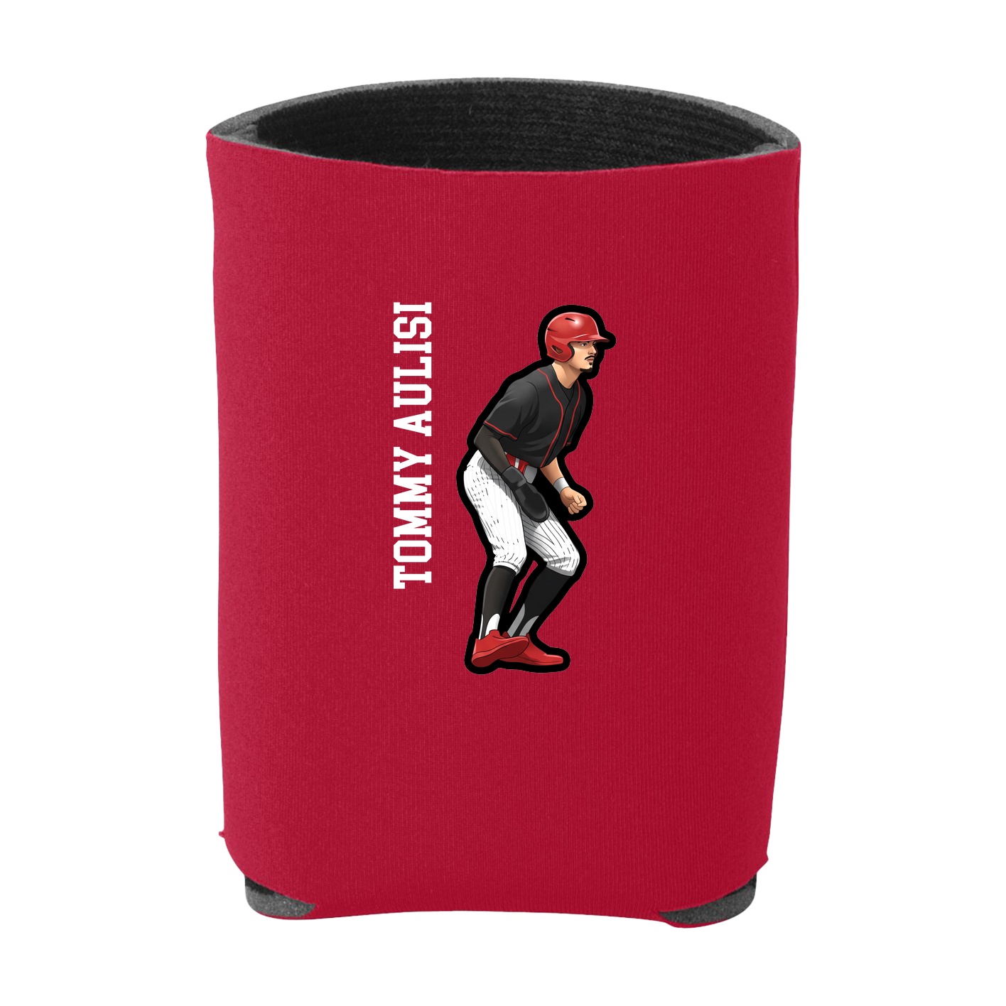 Can Holder — Name Vertical in Red