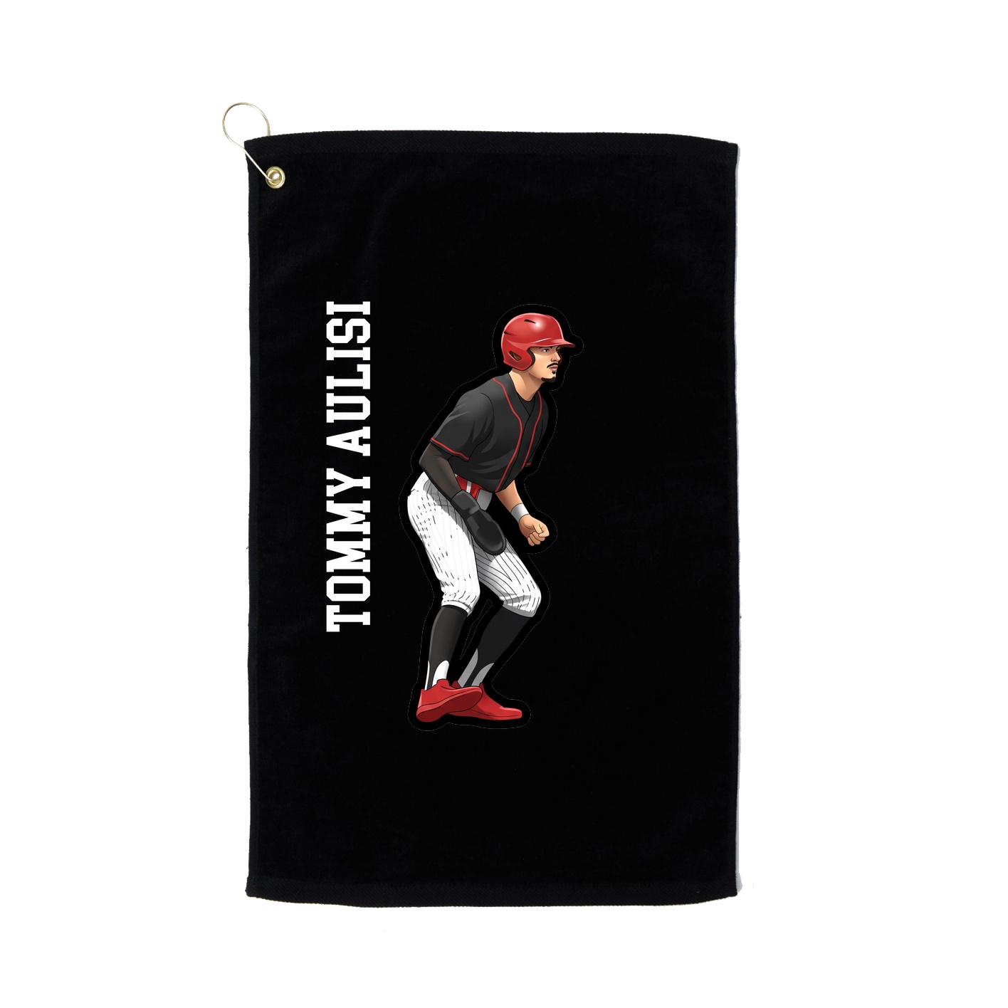 Golf Towel — Name Vertical in Black