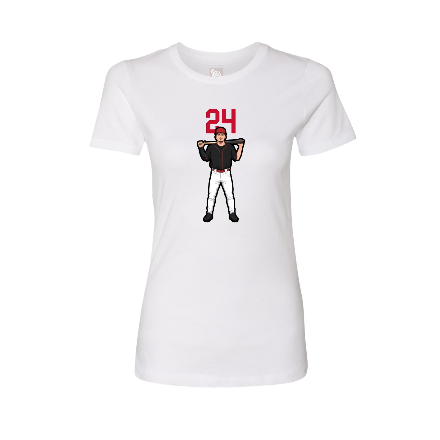 Fitted Women's Tee — Number Top in White