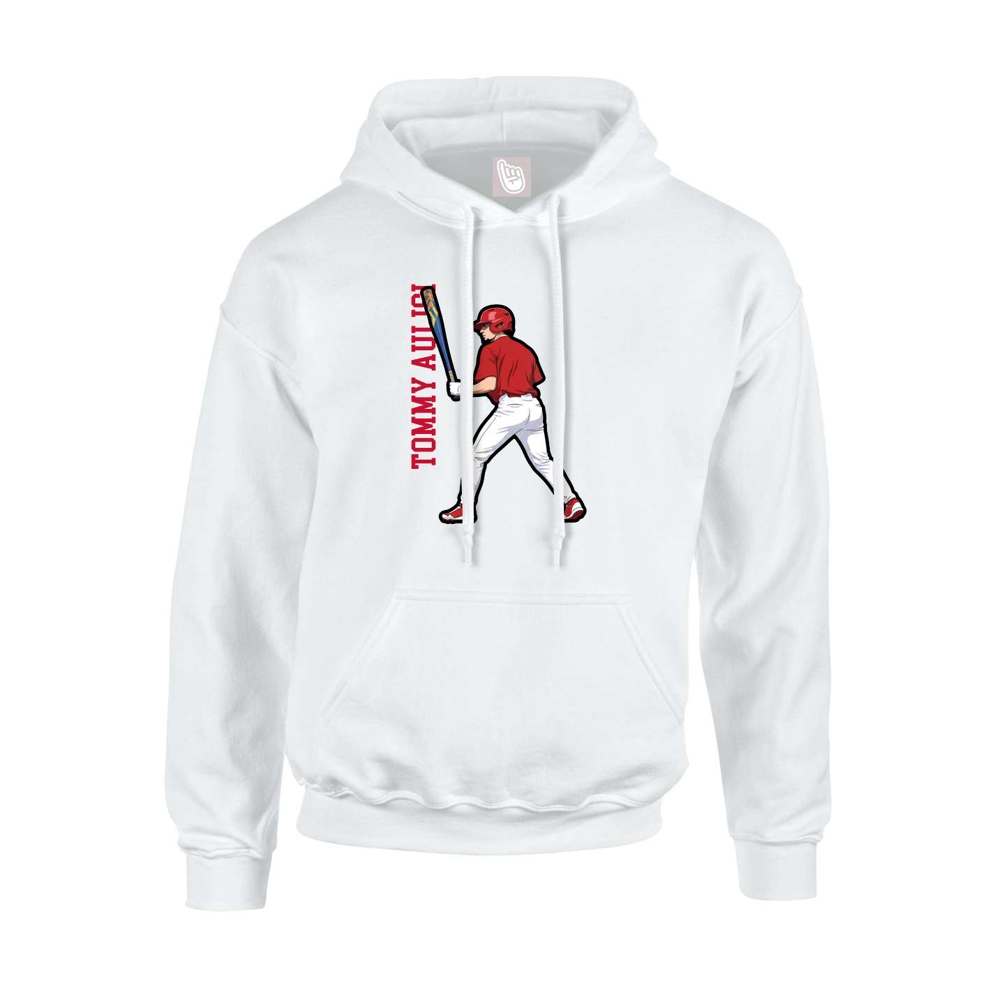Youth Hoodie — Name Vertical in White