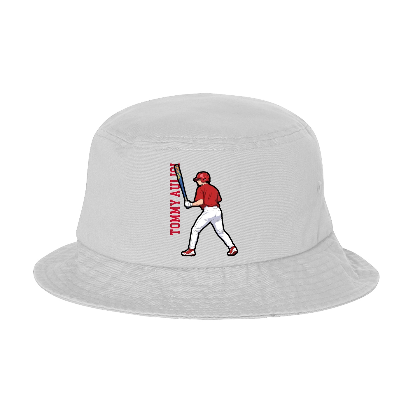 Bucket Cap — Name Vertical in White