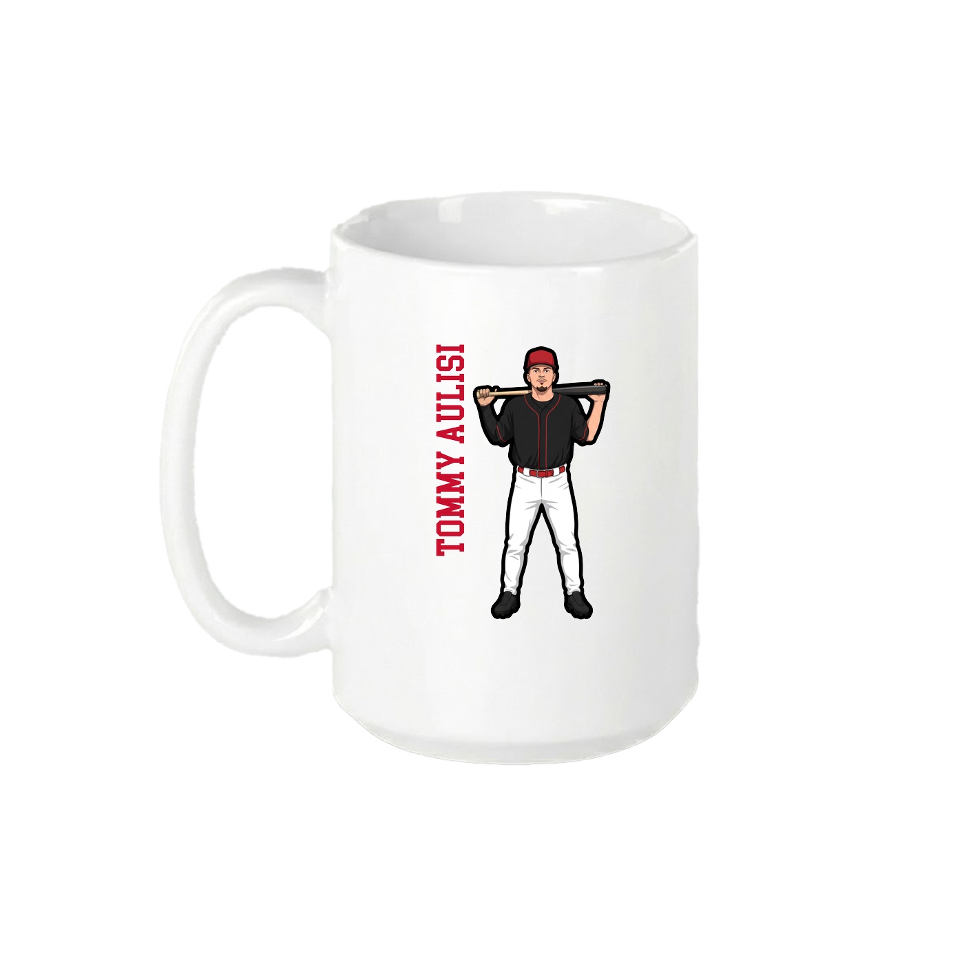 15oz Coffee Mug — Name Vertical in White