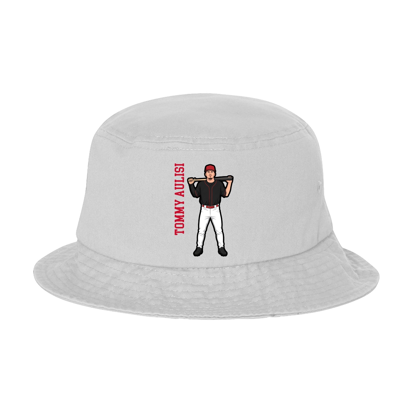 Bucket Cap — Name Vertical in White