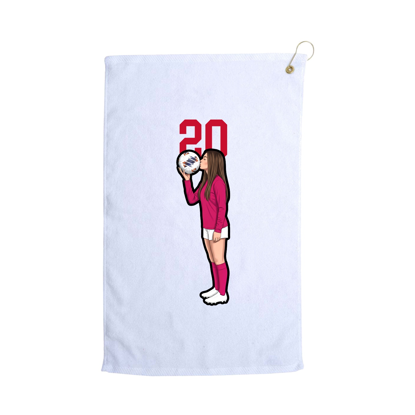 Golf Towel — Number Top in White