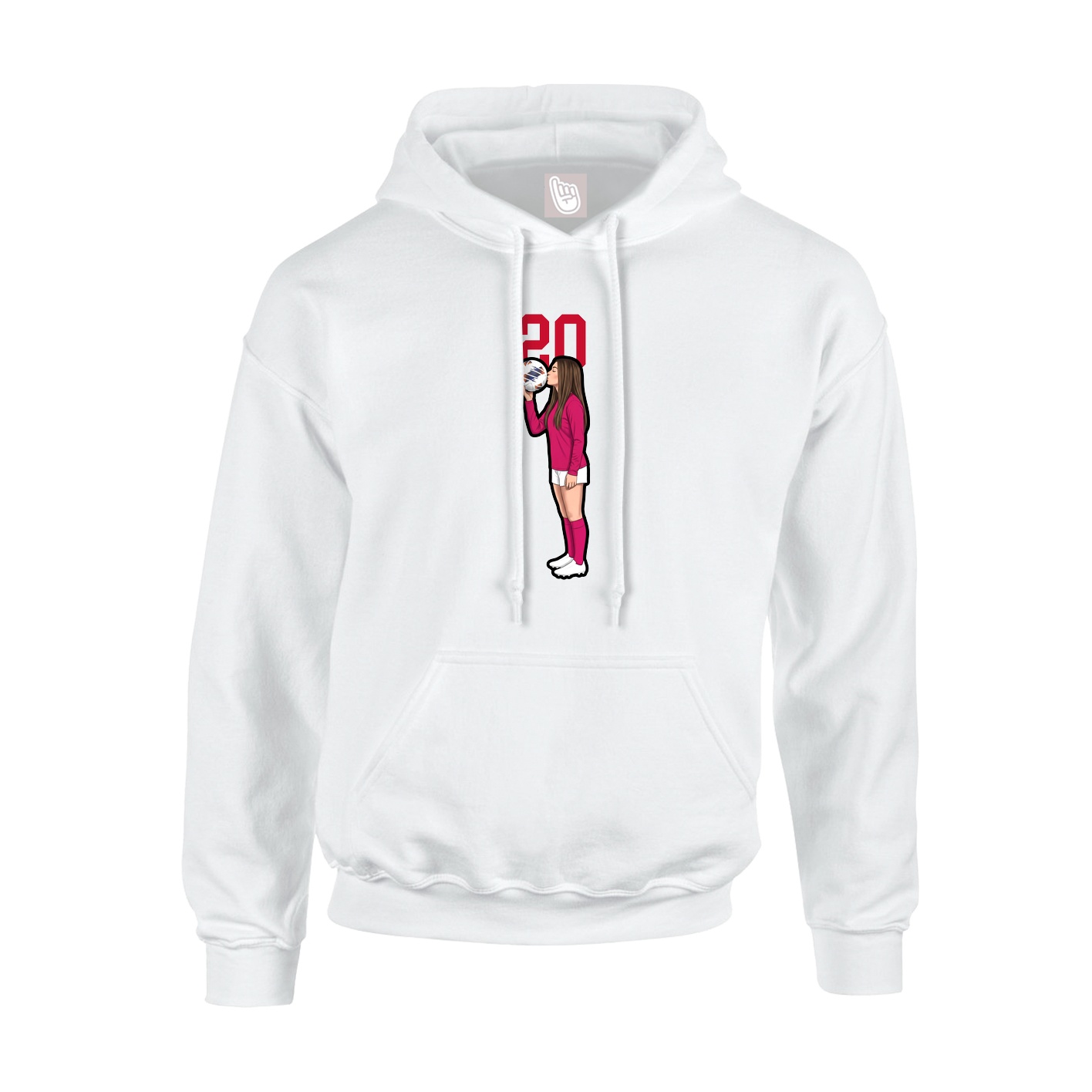 Youth Hoodie — Number Top in White