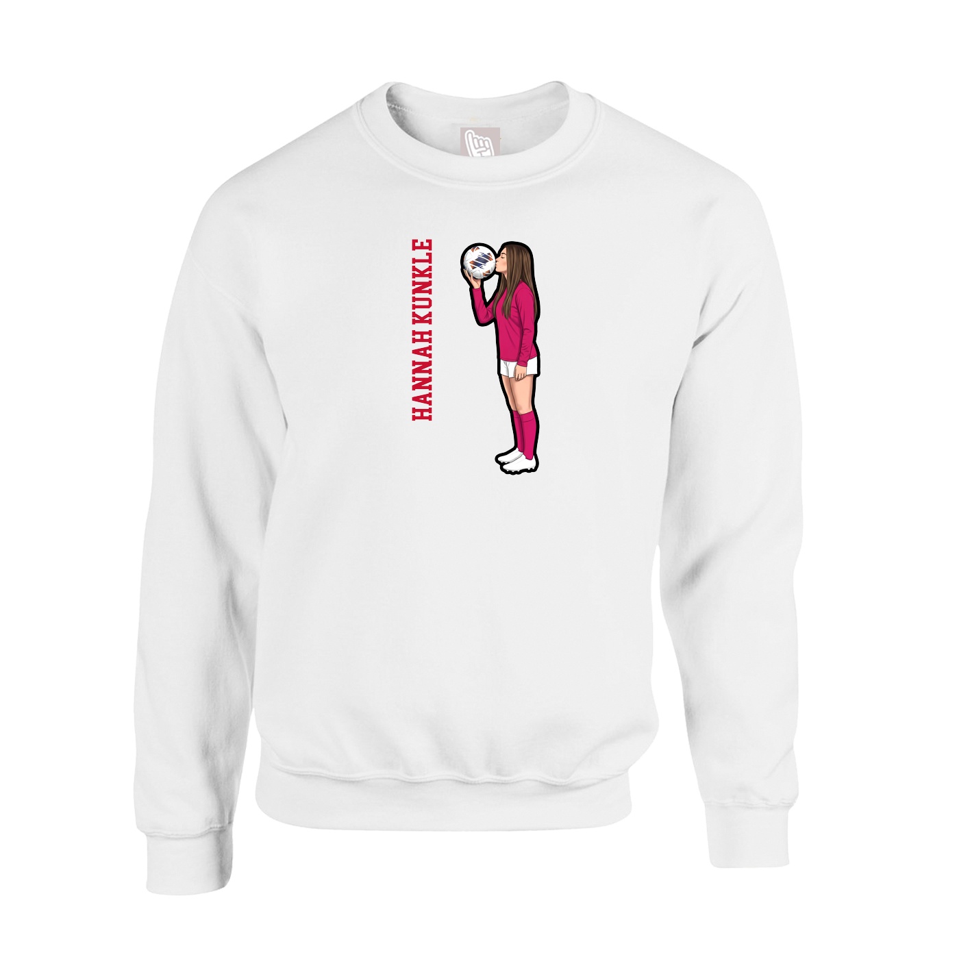 Fleece Crew — Name Vertical in White