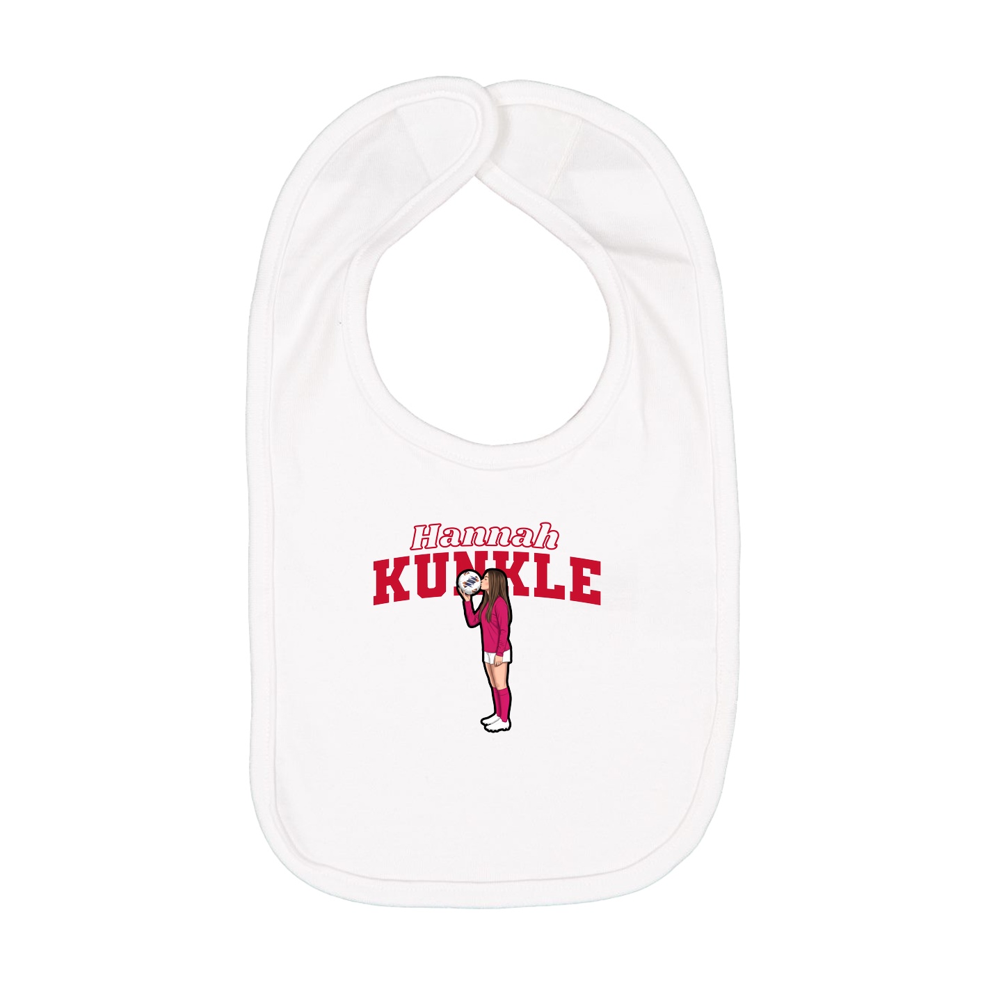 Infant Bib — Name Arch in White
