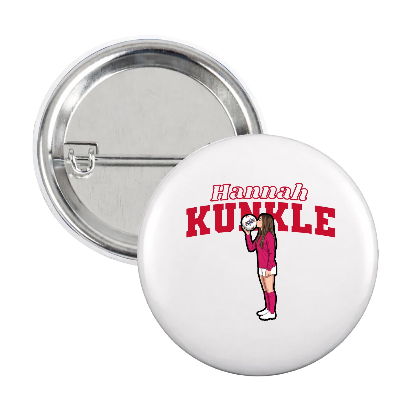 Game Day Button — Name Arch in White
