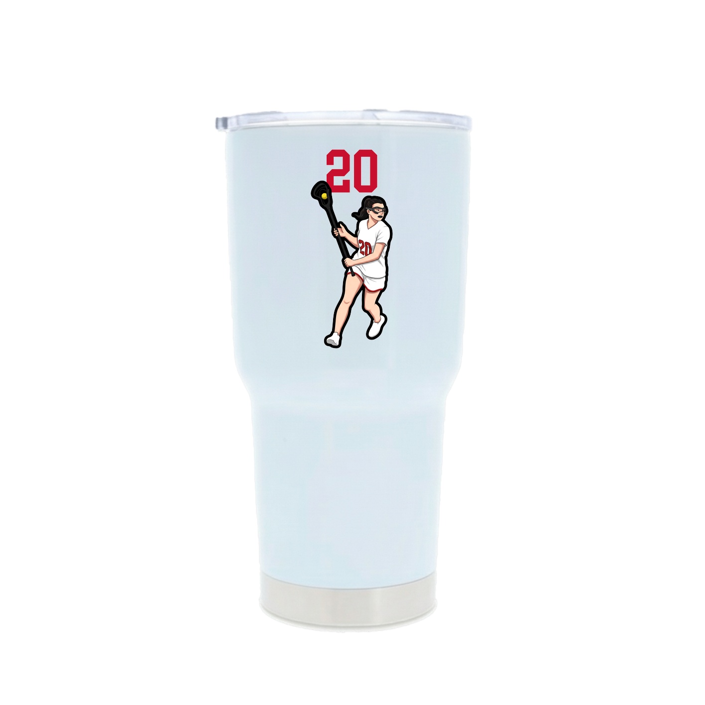 30oz Stainless Steel Tumbler — Number Top in White
