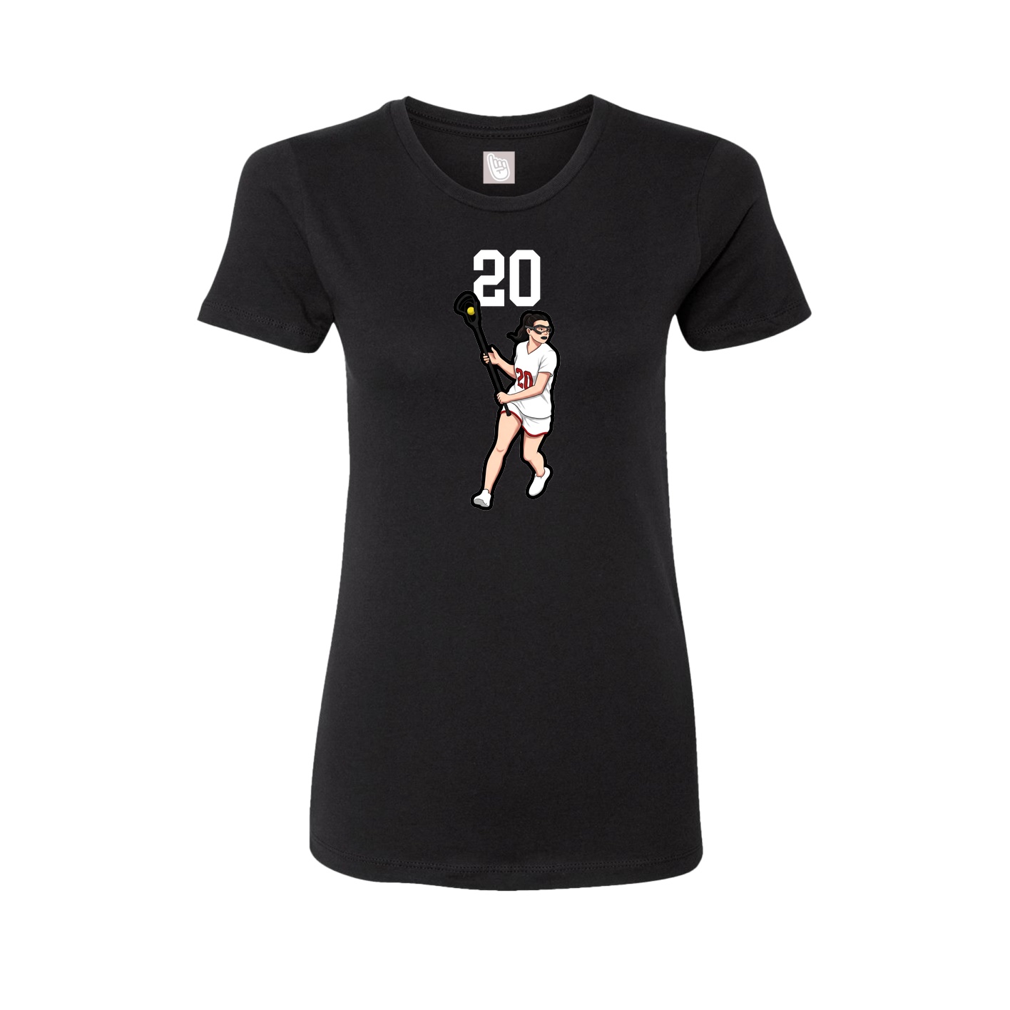 Fitted Women's Tee — Number Top in Black