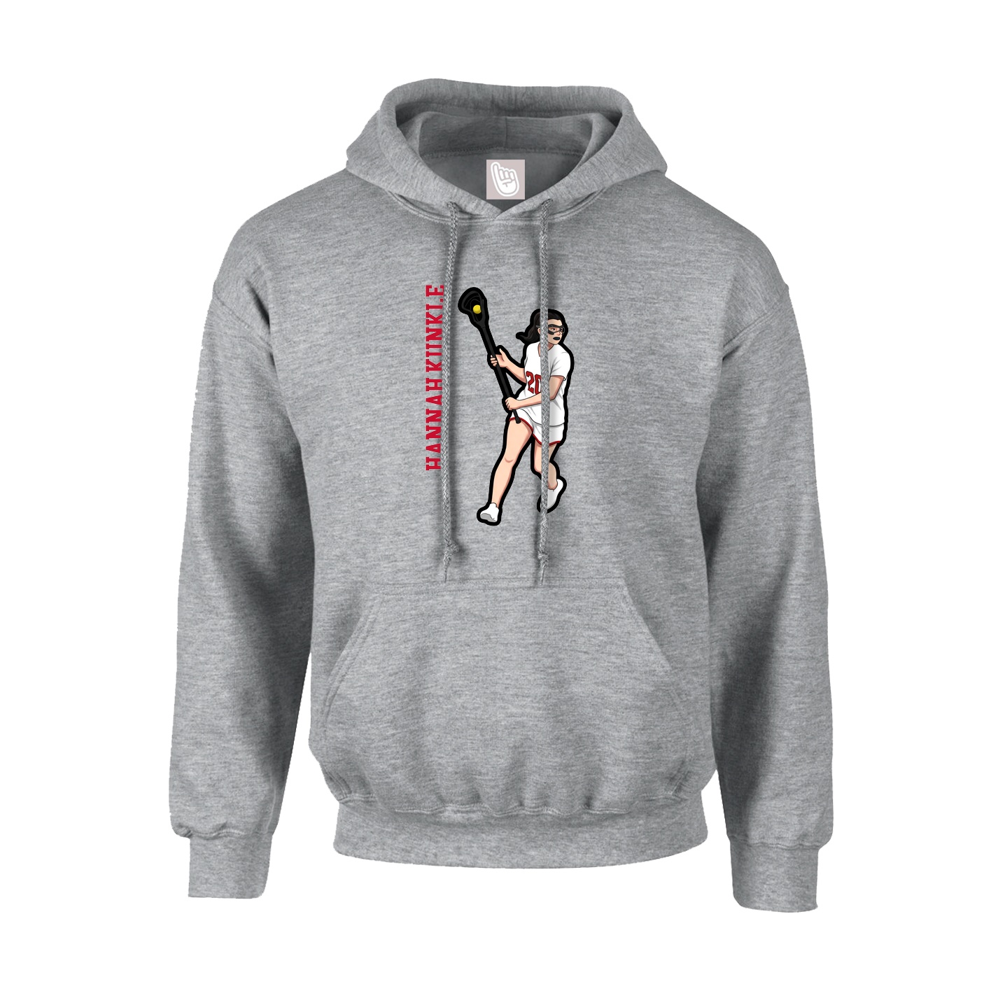 Youth Hoodie — Name Vertical in Grey