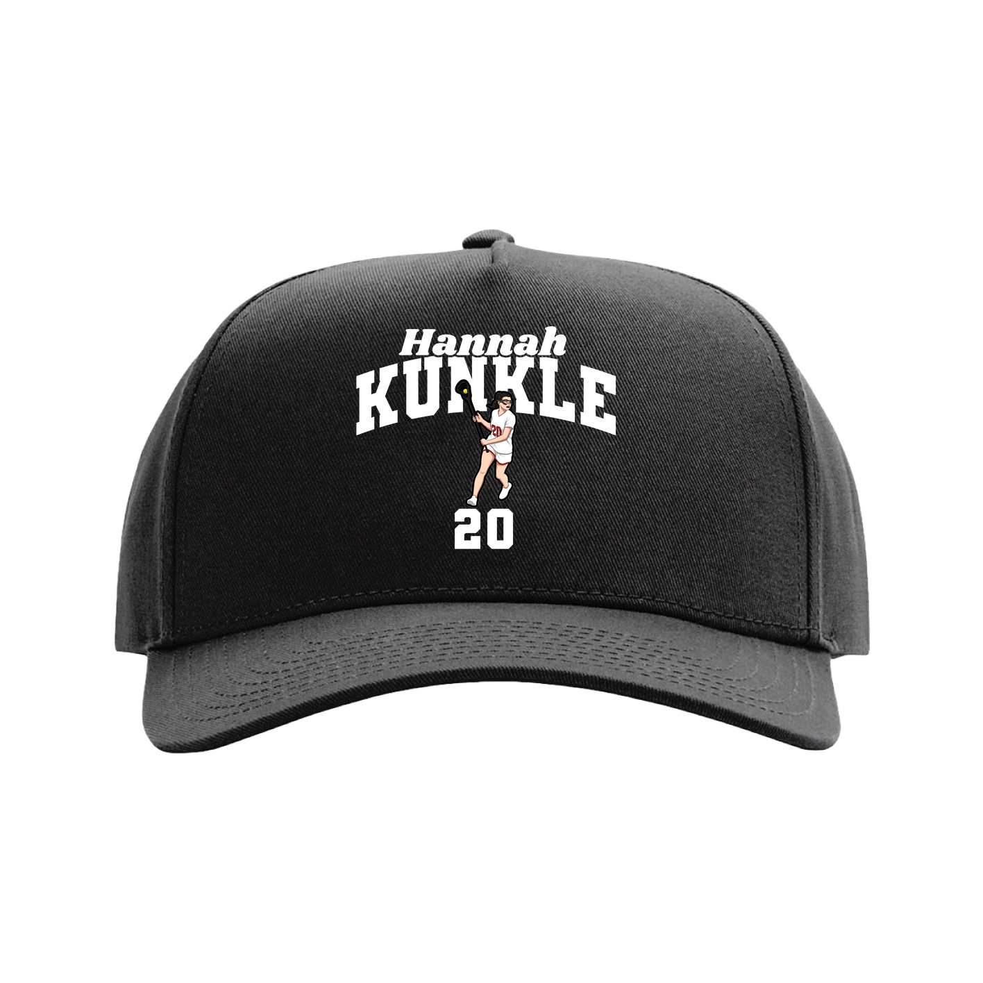 Full Fabric Five-Panel Champ Cap — Signature Arch in Black