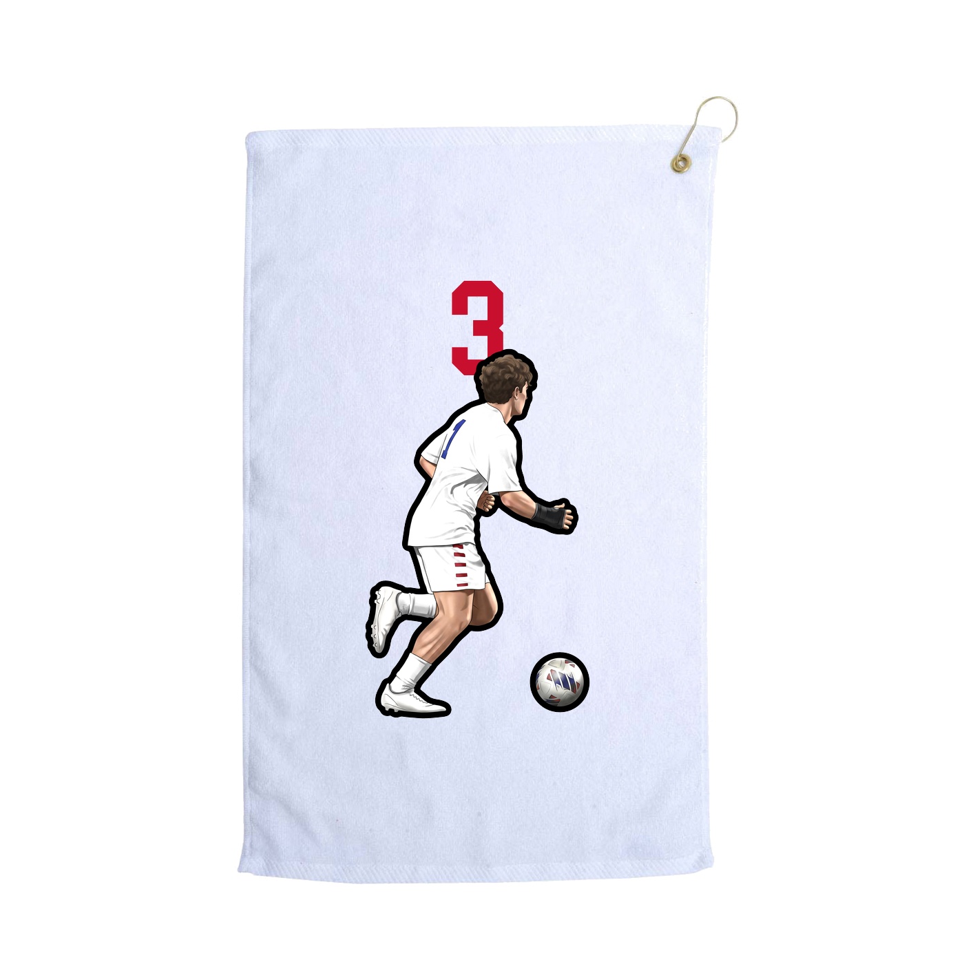 Golf Towel — Number Top in White