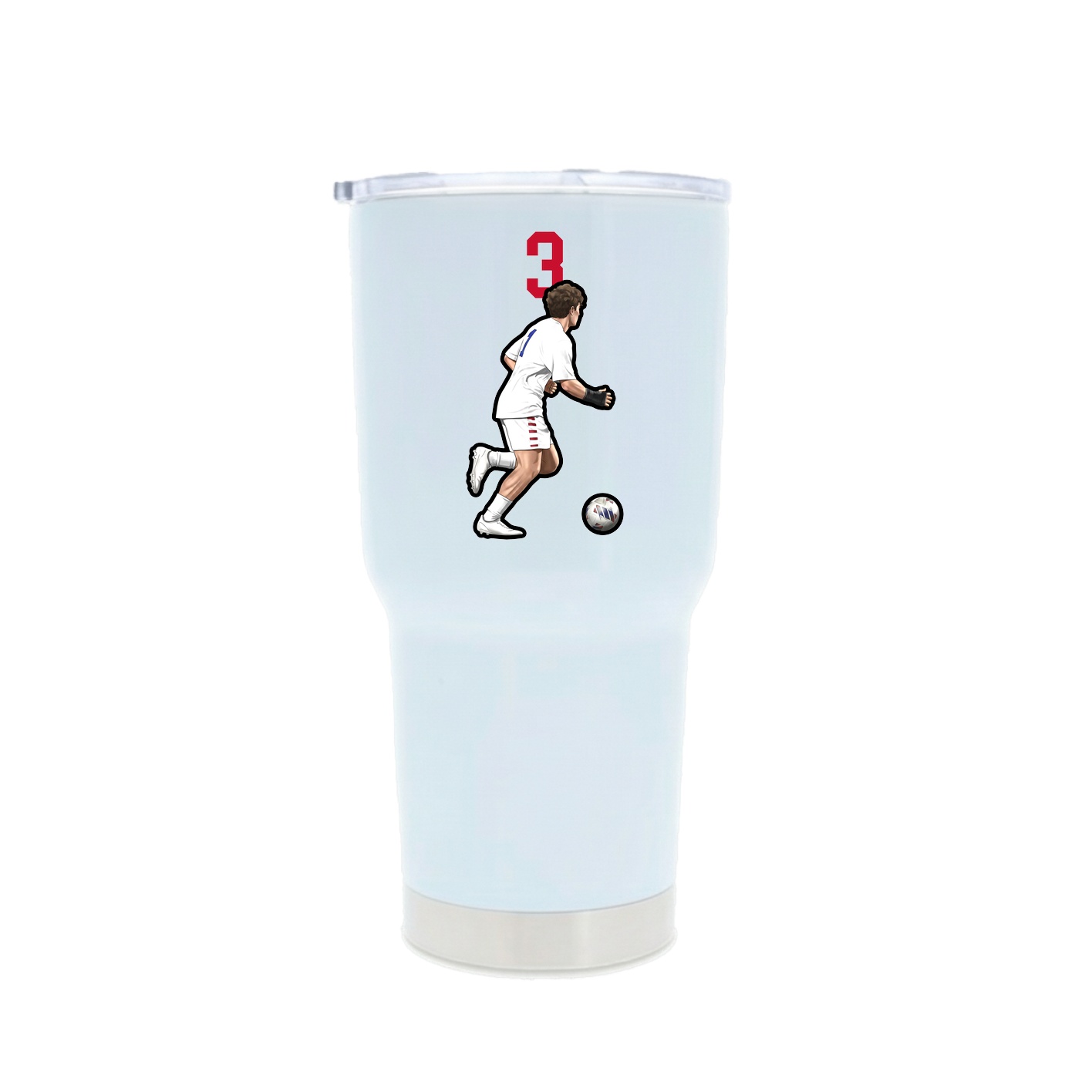 30oz Stainless Steel Tumbler — Number Top in White