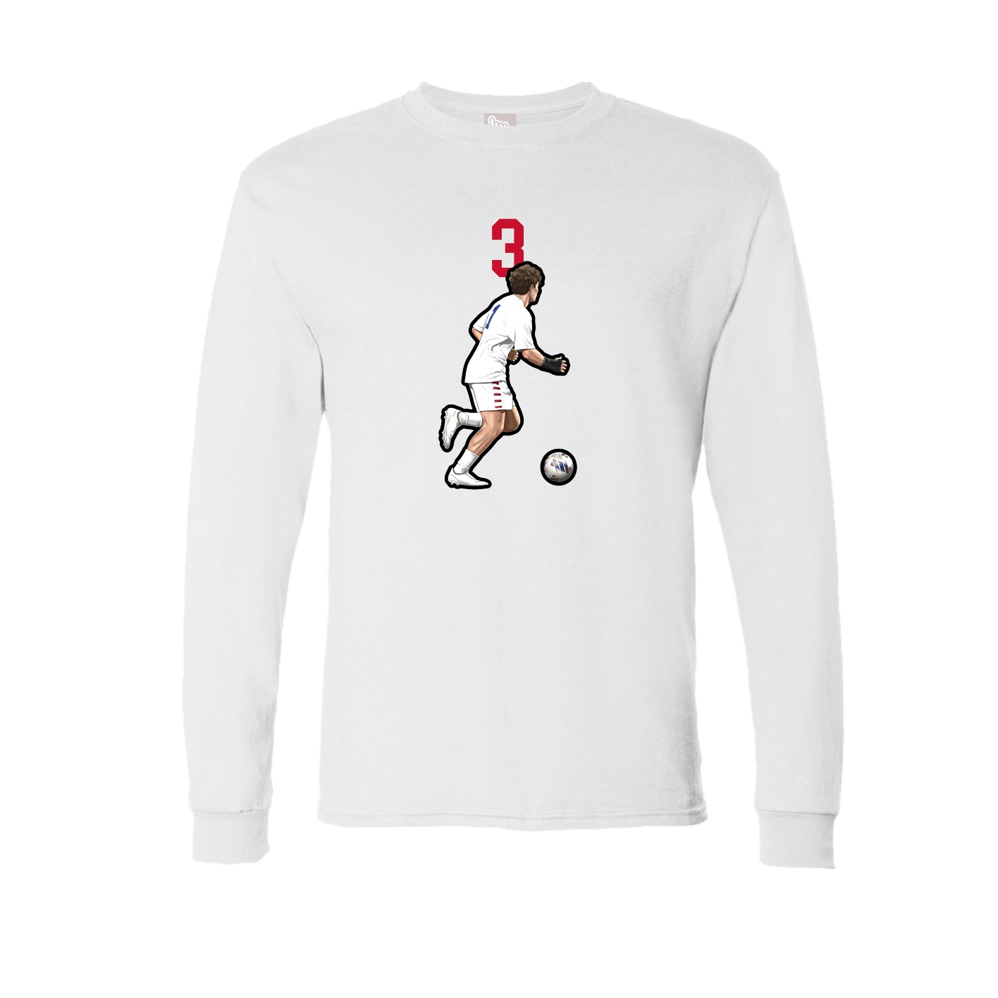 Long Sleeve Tee — Number Top in White