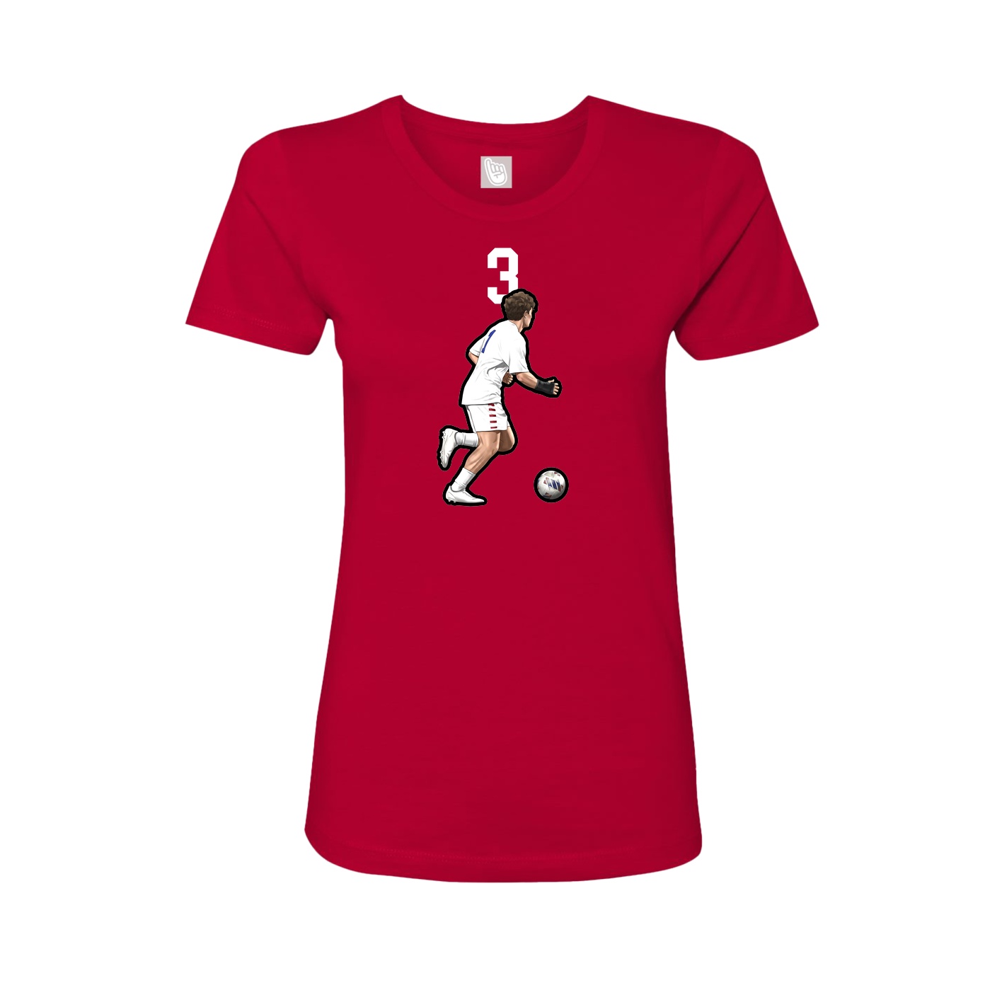 Womens Tee — Number Top in Red