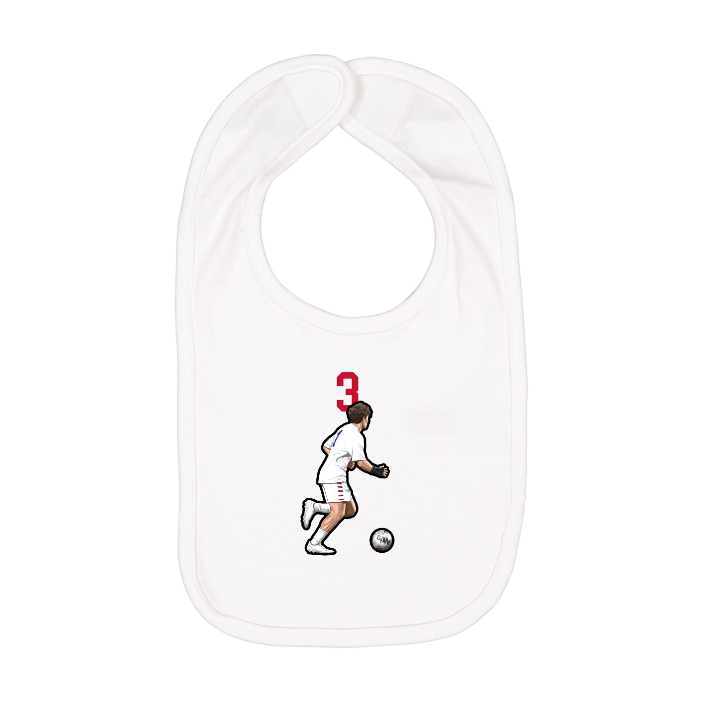 Infant Bib — Number Top in White