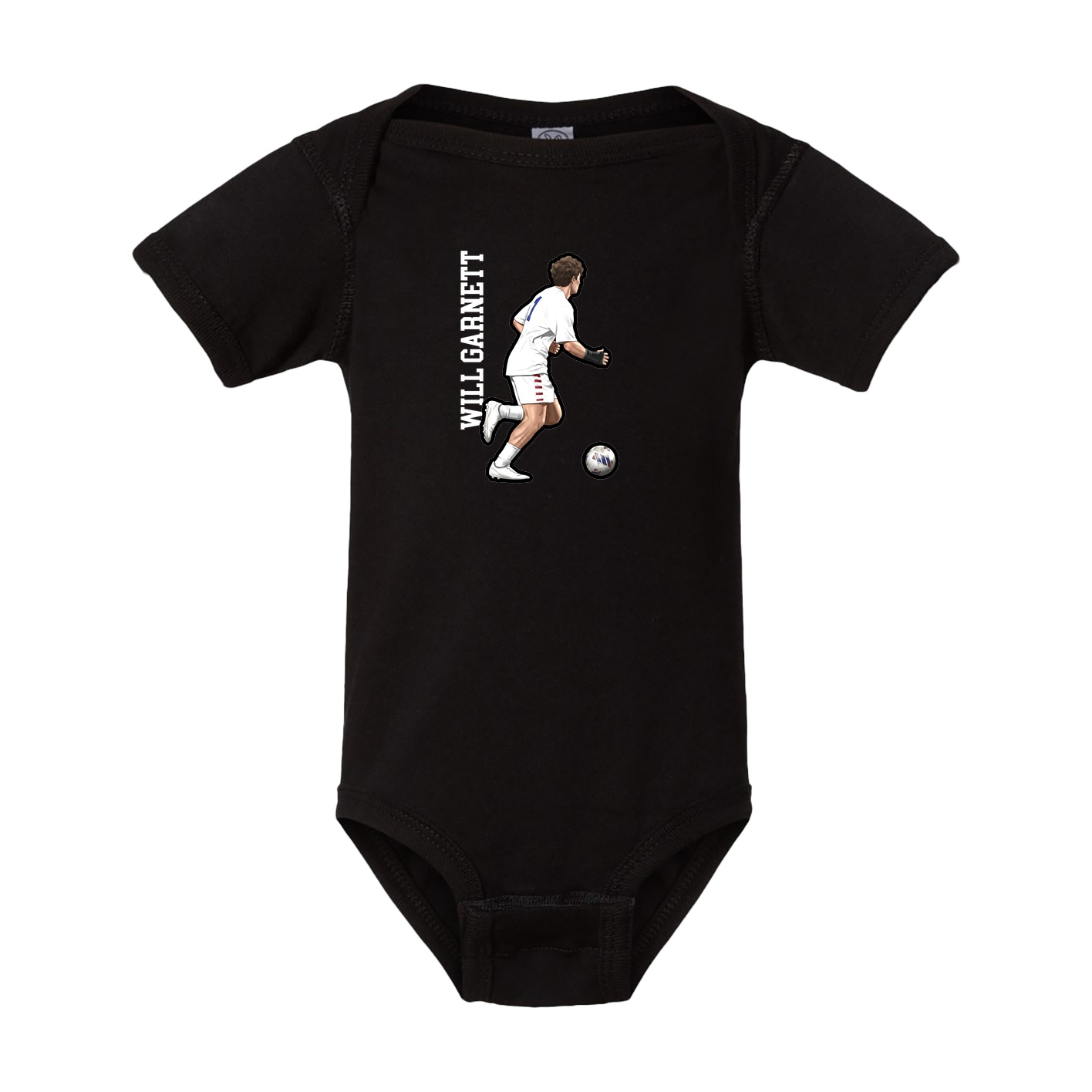 Baby Onesie — Name Vertical in Black