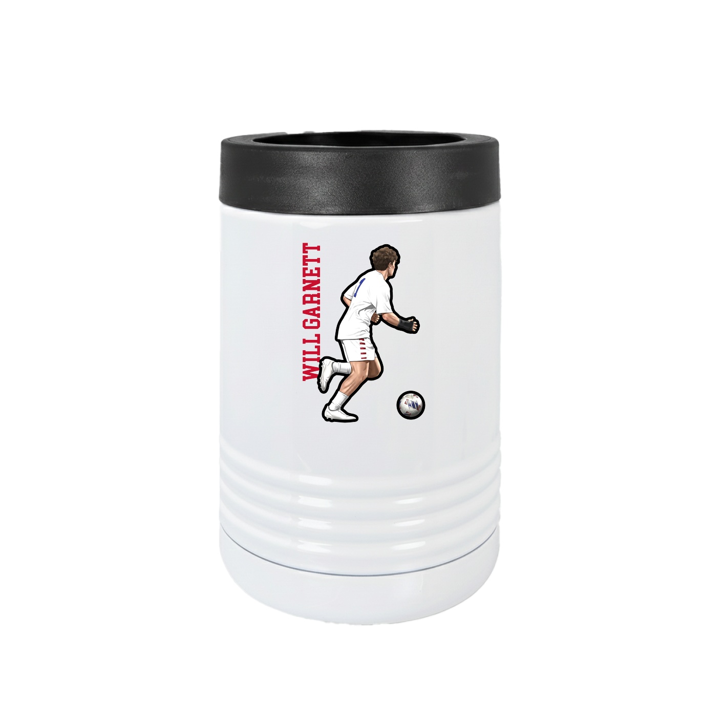 Beverage Holder — Name Vertical in White
