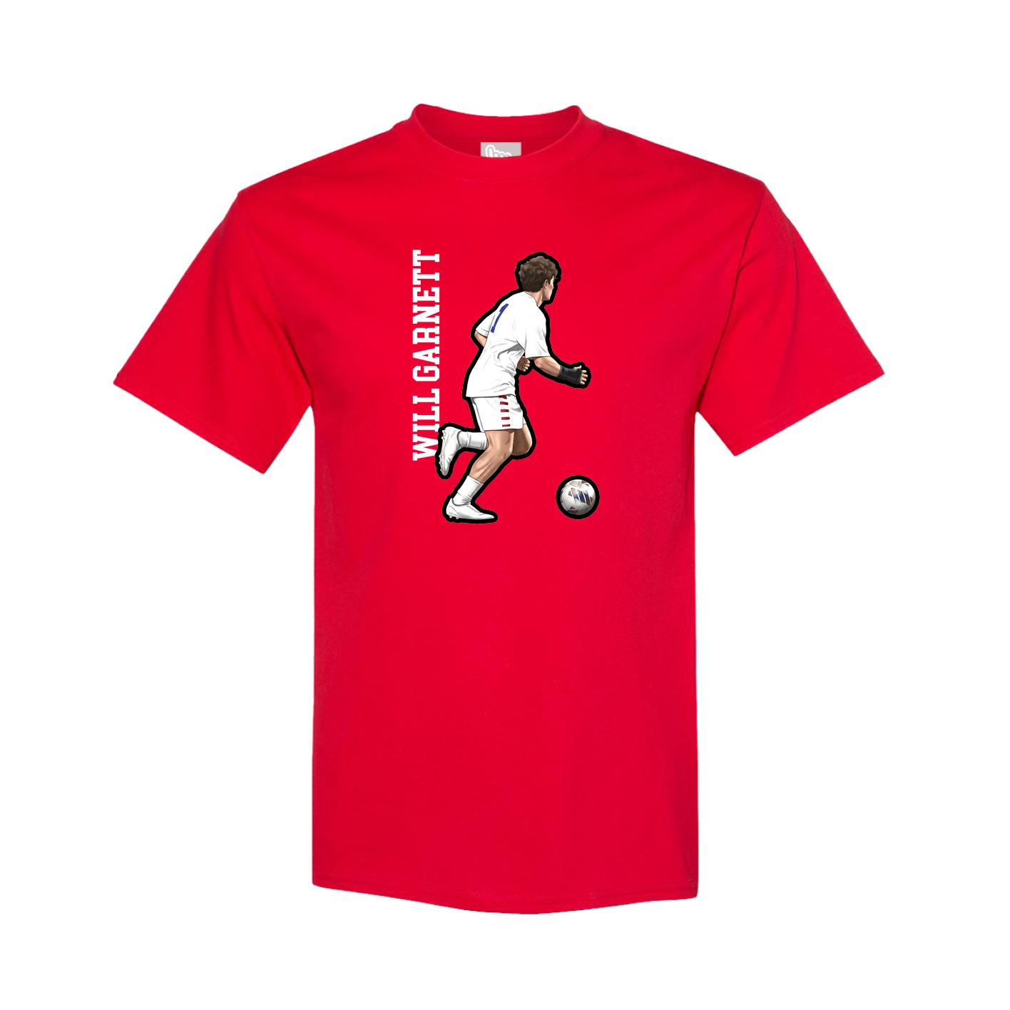 Tee — Name Vertical in Red