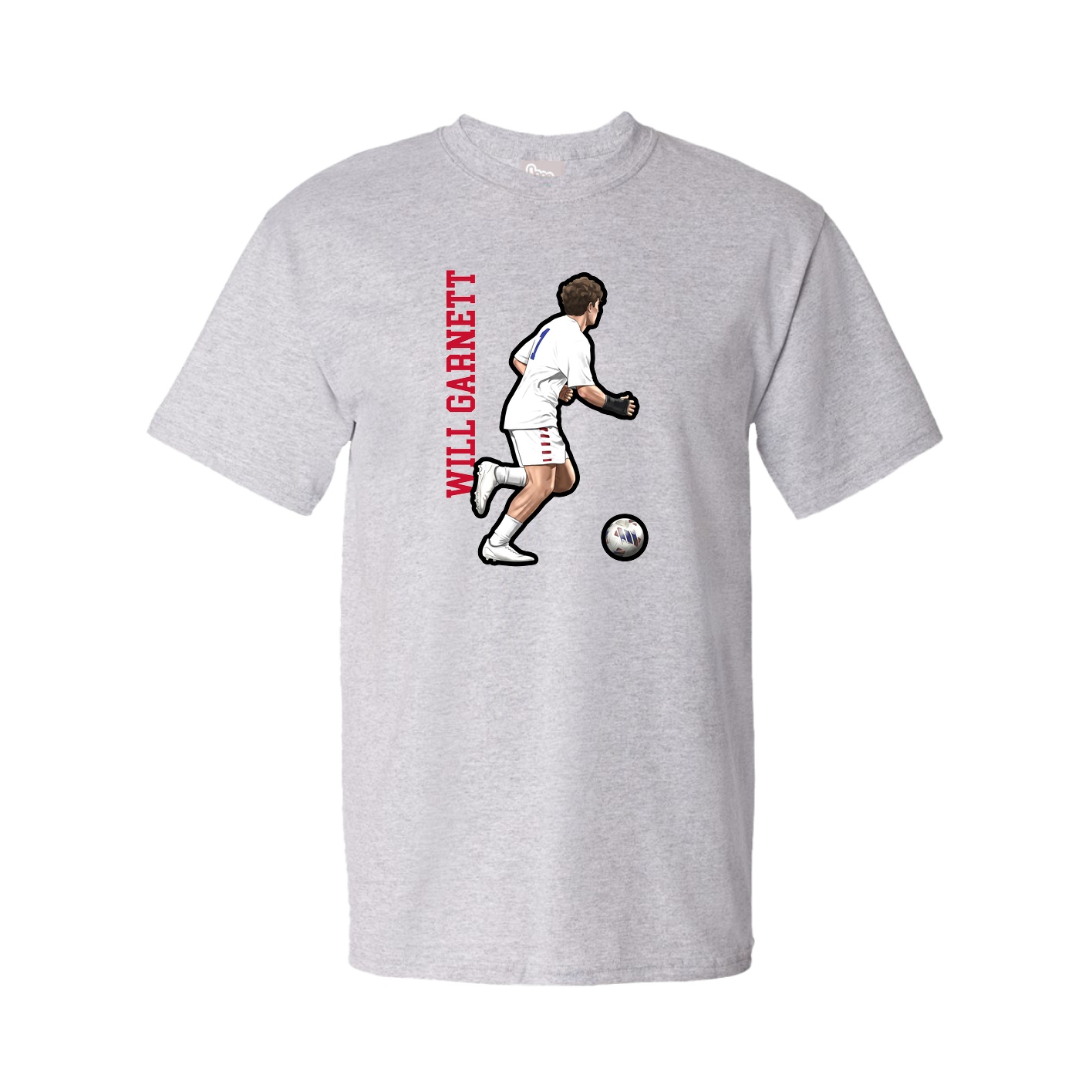 Youth Tee — Name Vertical in Grey