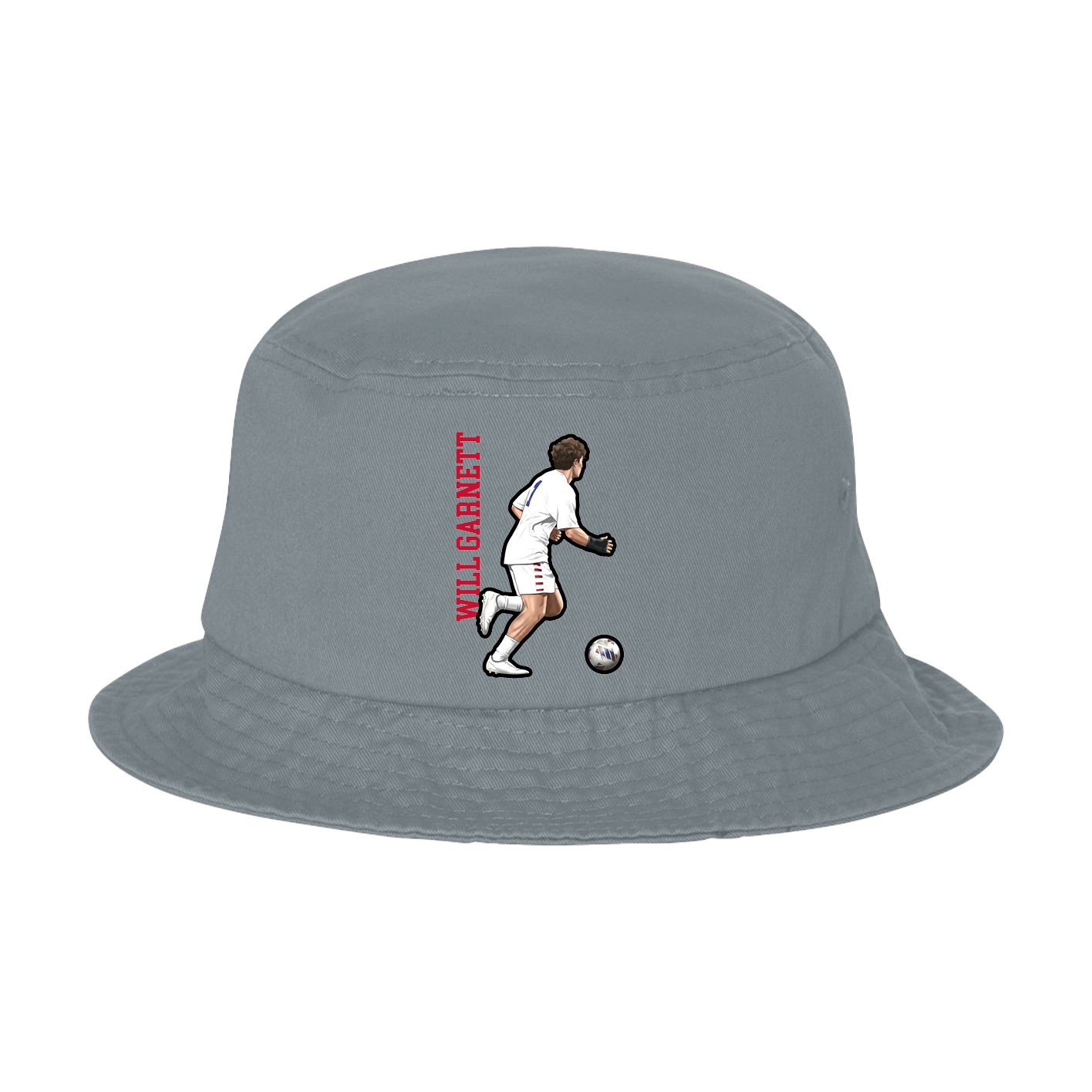 Bucket Cap — Name Vertical in Grey