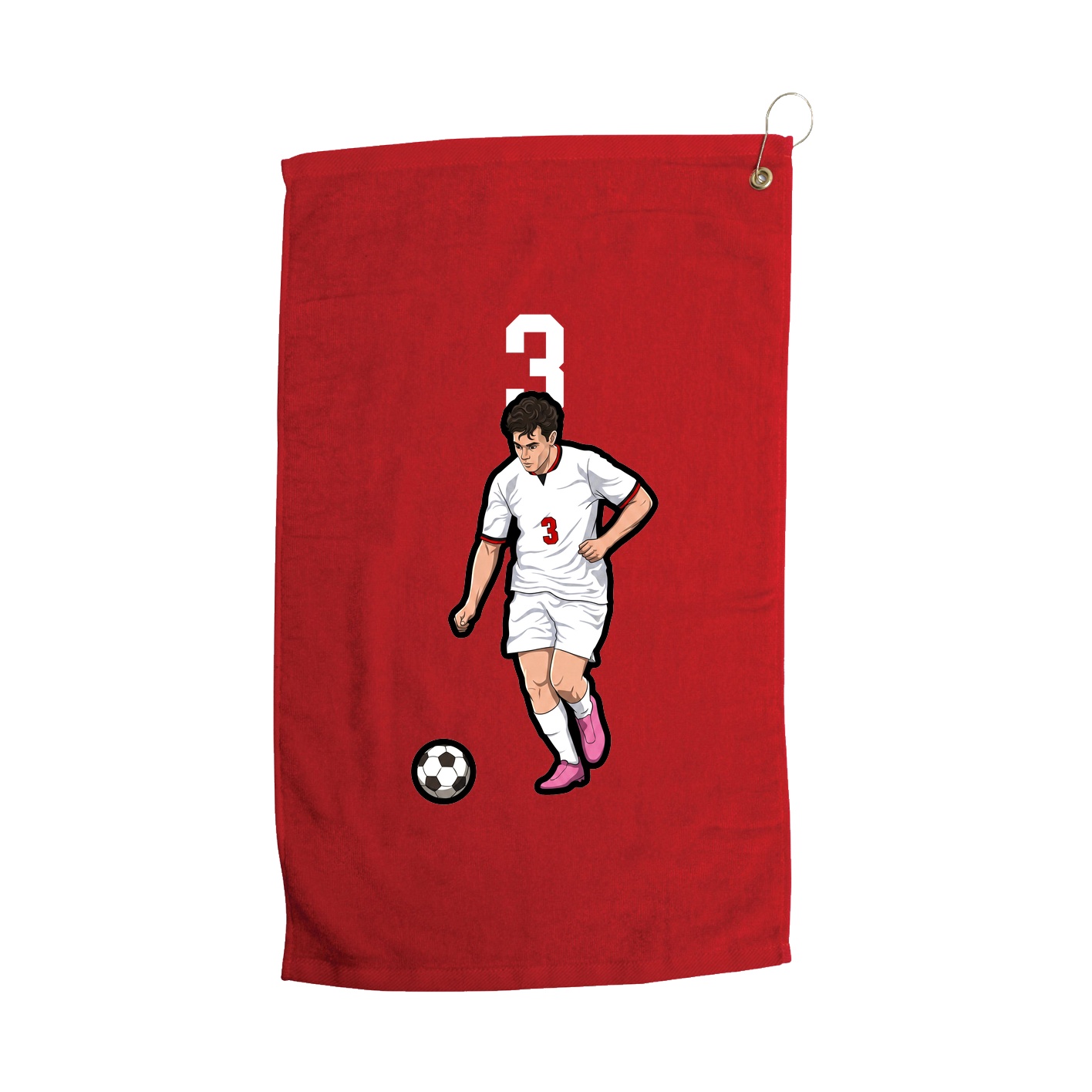 Golf Towel — Number Top in Red