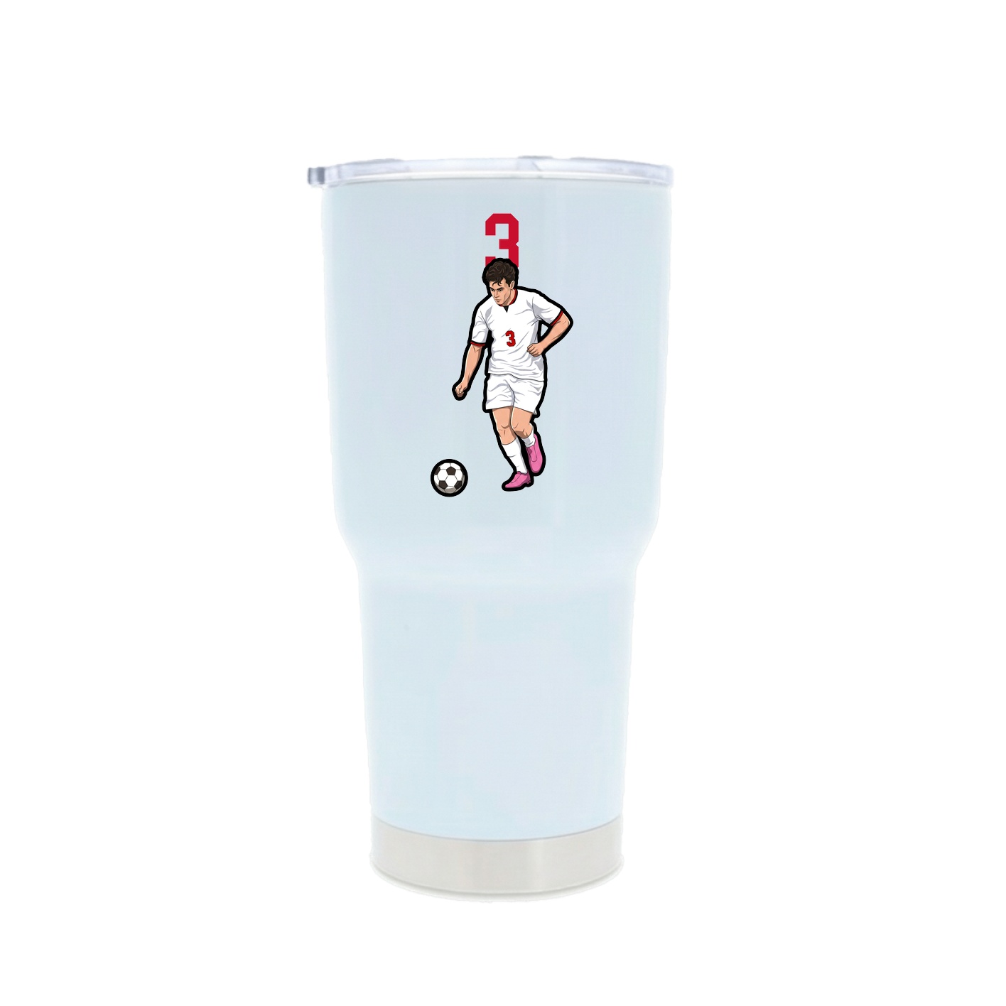30oz Stainless Steel Tumbler — Number Top in White