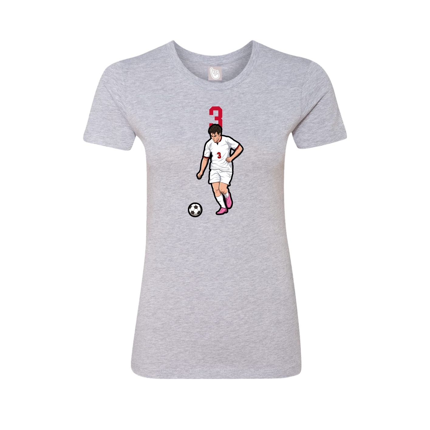Fitted Women's Tee — Number Top in Grey