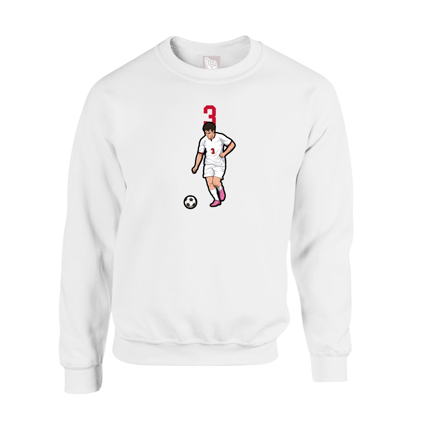 Fleece Crew — Number Top in White