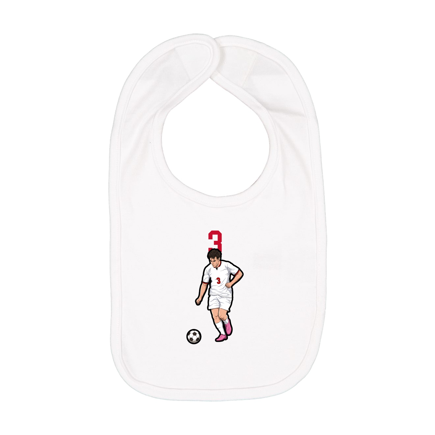 Infant Bib — Number Top in White
