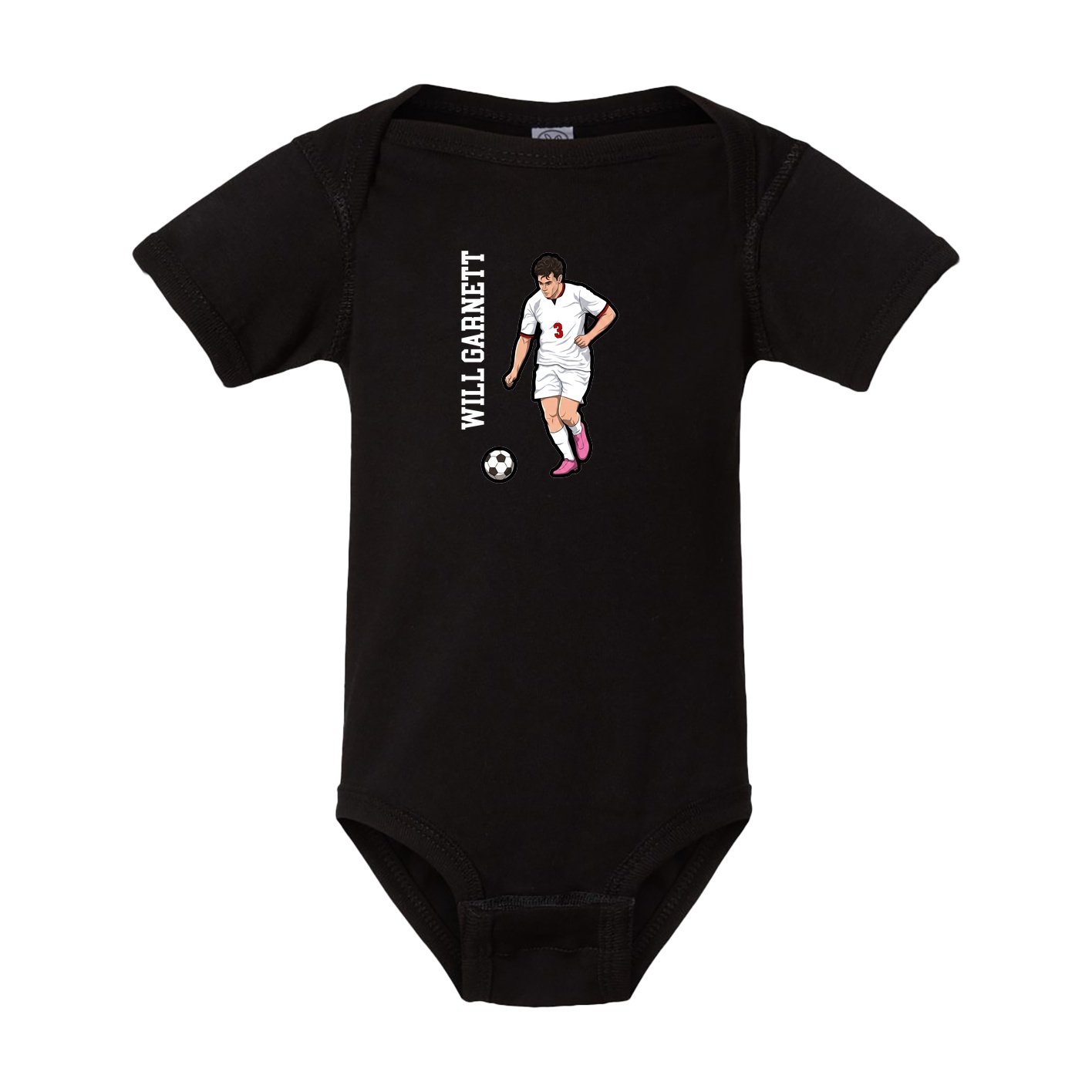 Baby Onesie — Name Vertical in Black